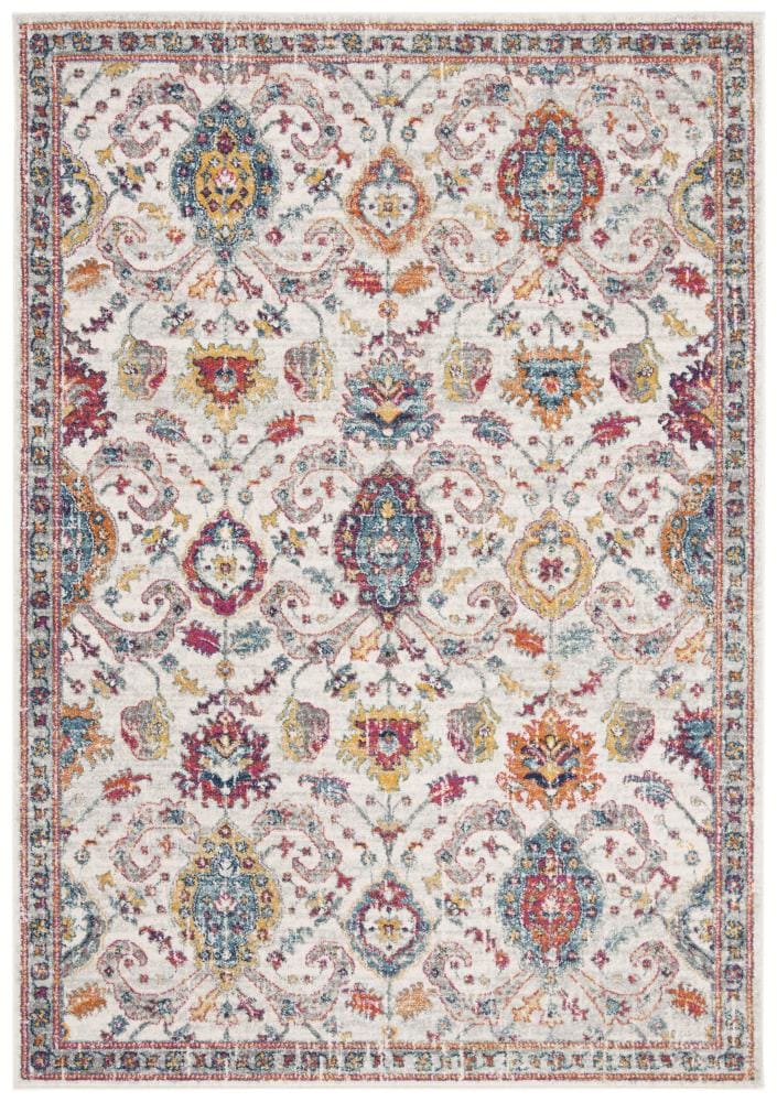 Safavieh EVK255B-5 Evoke Osage 5 x 8 (ft) Loomed Synthetic Cream/Orange Rectangular Indoor Distressed/Overdyed Vintage Area rug