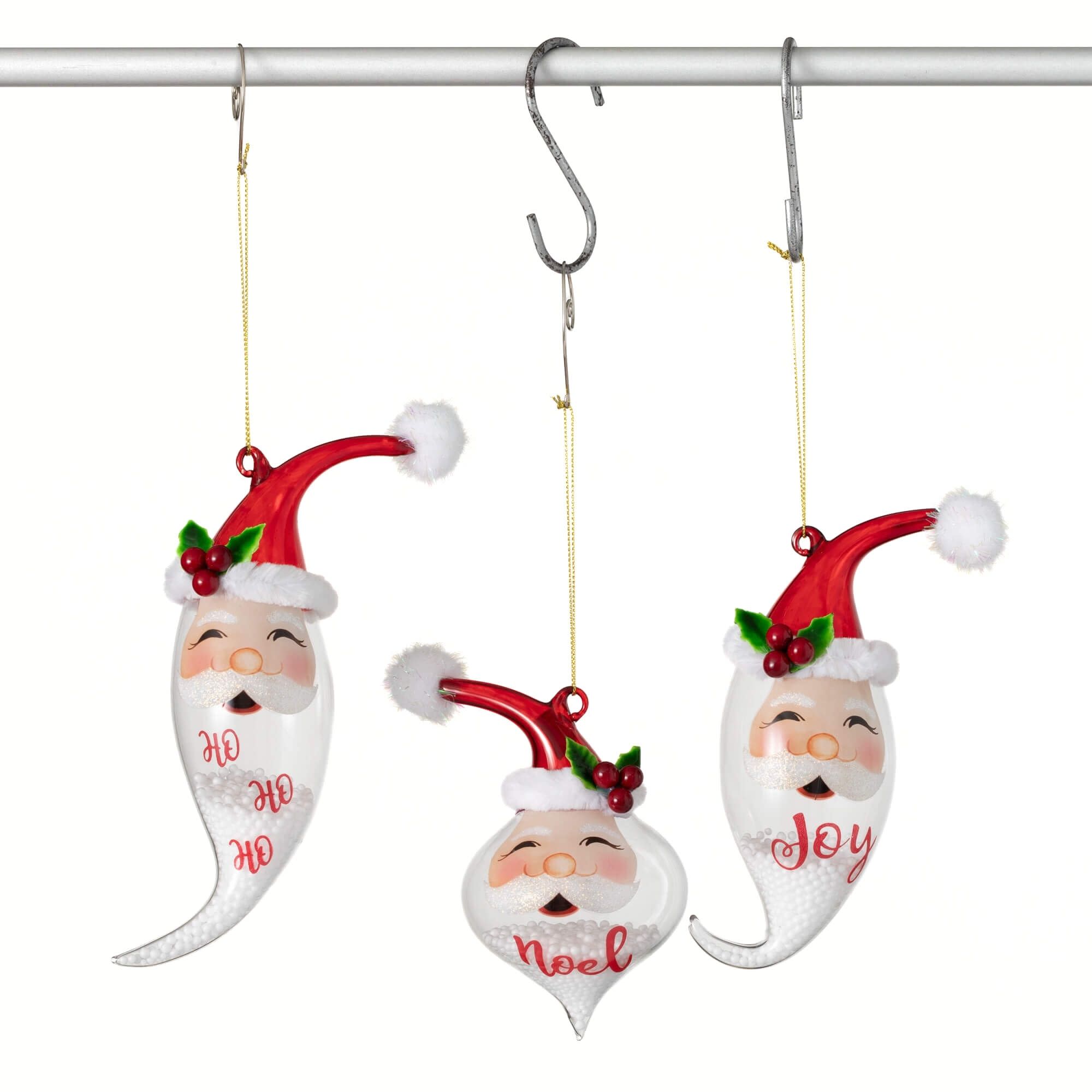 Sullivans OR11036 3 -Pack Red Santa Standard Indoor Ornament set