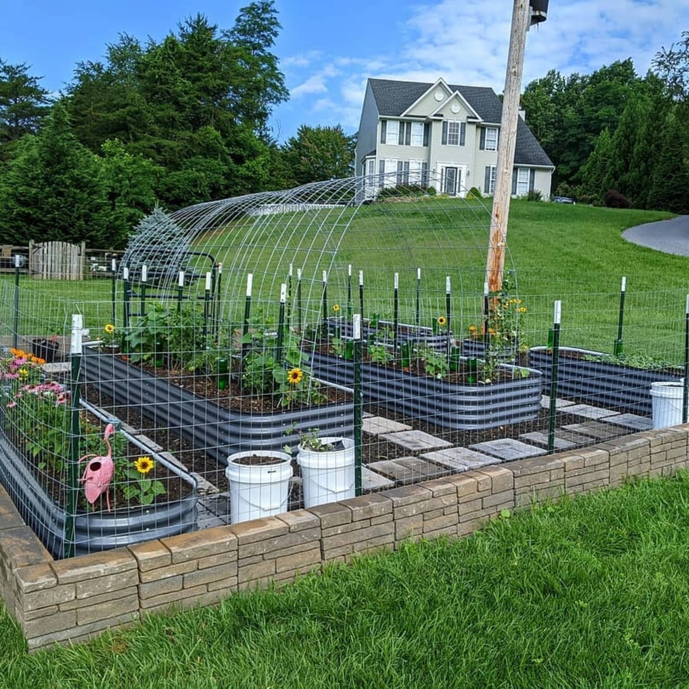 Modern Gray 11" Tall Modular Metal Outdoor Raised Garden Bed