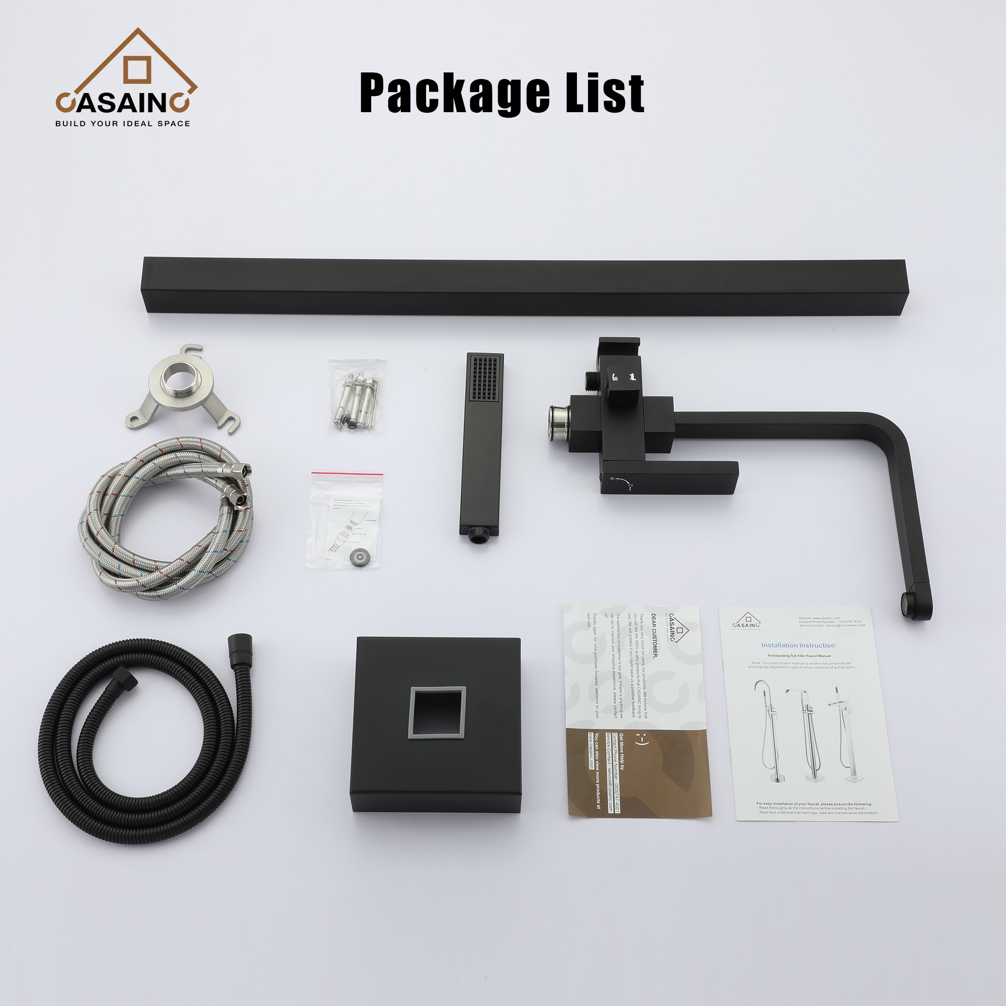 CASAINC TC15-MB Roman-Tub-Faucets - View #9