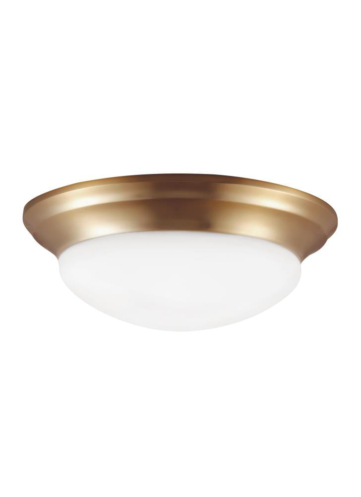 Generation Lighting 75435EN3-848 Nash 2 -Light 14.0000-in Satin Brass Flush Mount Light ENERGY STAR Certified