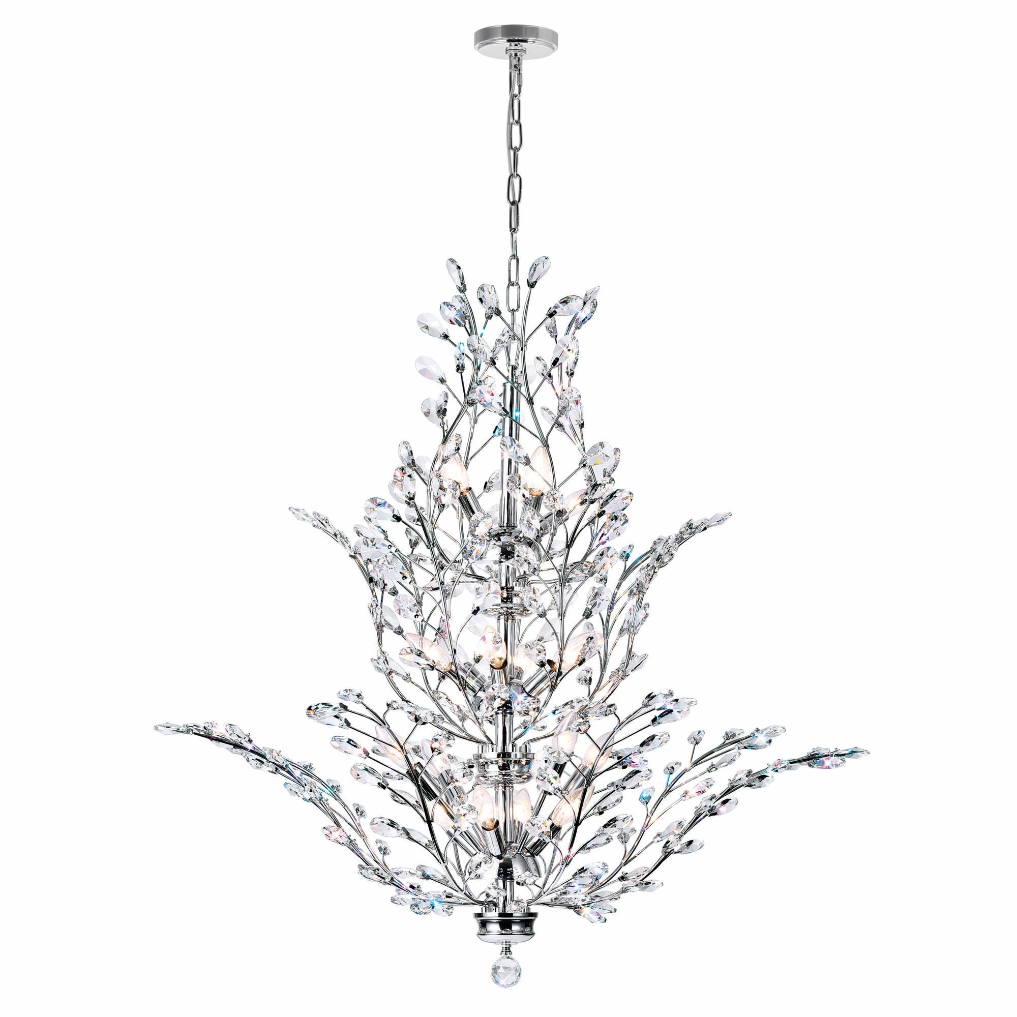 Ivy 40'' Chrome and Crystal 18-Light Chandelier