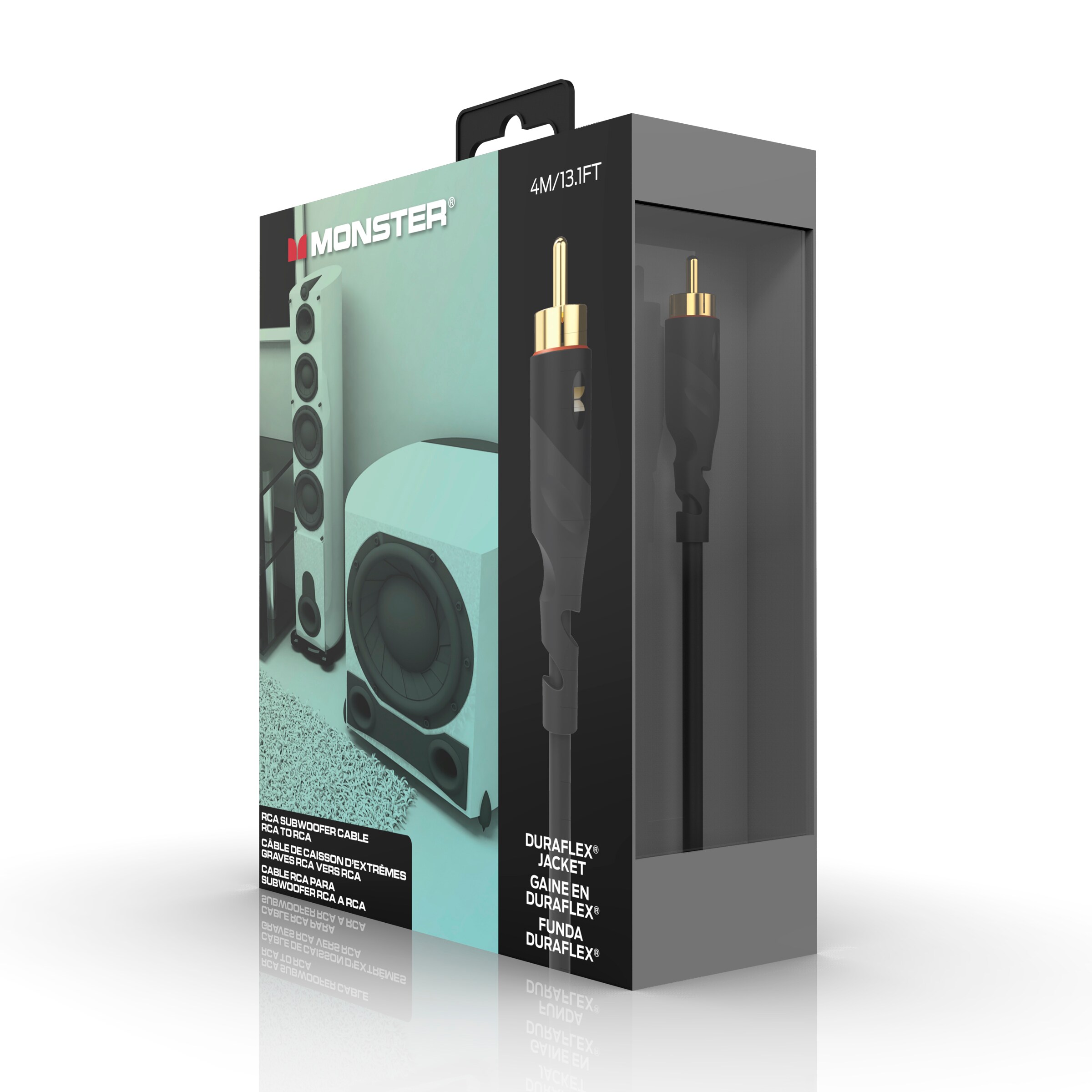 Monster Essentials Subwoofer Cable - Optimized RCA Cable for Reduced Sound  Interference and Enhanced Sound Quality - 13 Feet Coaxial Audio Cable