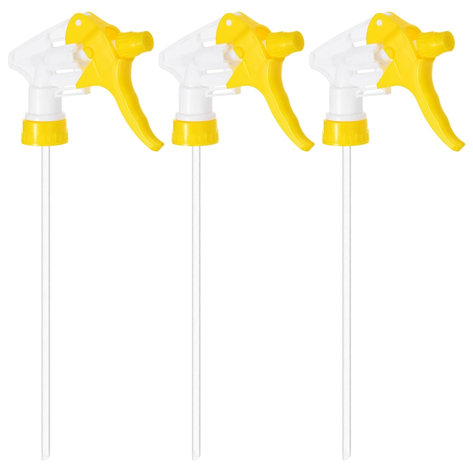 Unique Bargains - 3-Pack Spray Bottle Nozzle Replacement Head Only Yellow