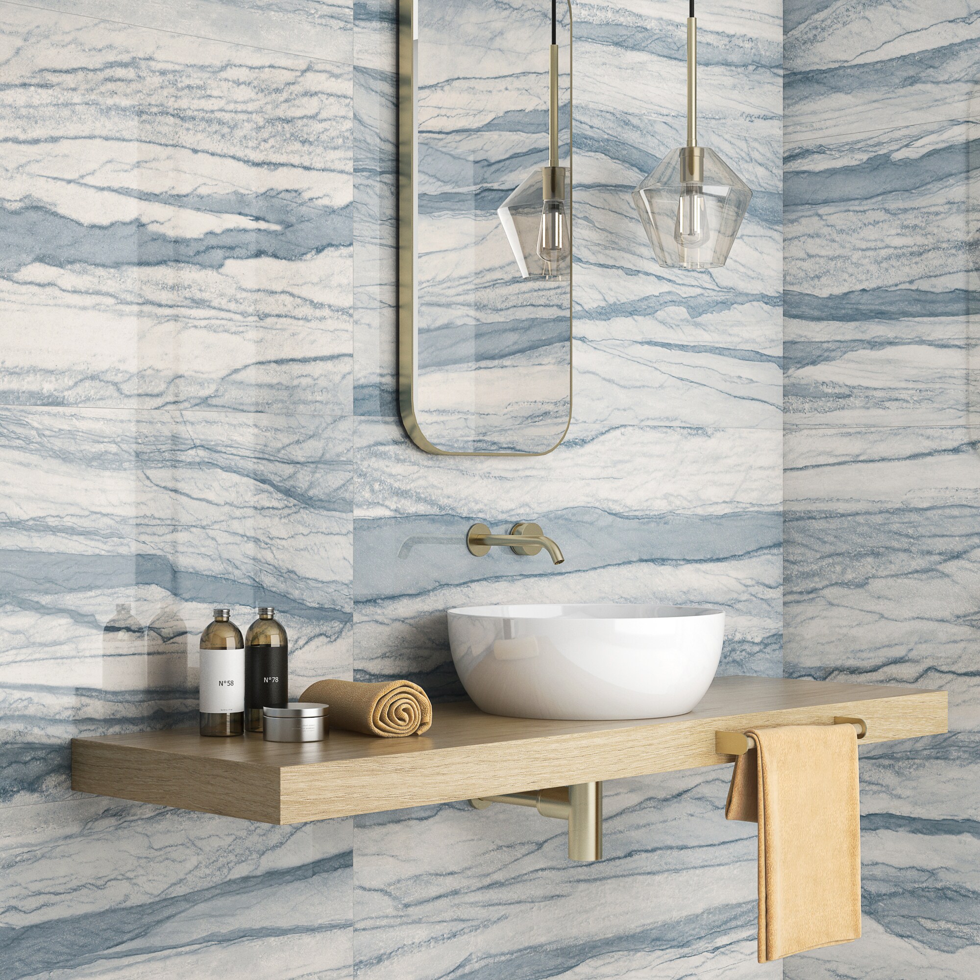 Artmore Tile Macauba Cyanic 24-in x 48-in Polished Porcelain Marble ...