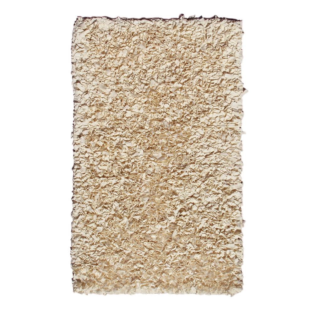 Shaggy Raggy 5 x 8 Frieze Off-white Indoor Solid Machine Washable Area Rug | - The Rug Market 02210D