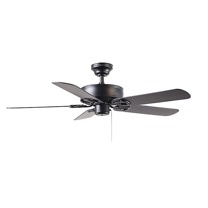 Harbor Breeze Classic 52 In Matte Black Ceiling Fan 5 Blade The Fans Department At Com - 52 Divisadero 5 Blades Ceiling Fan Light Kit Included