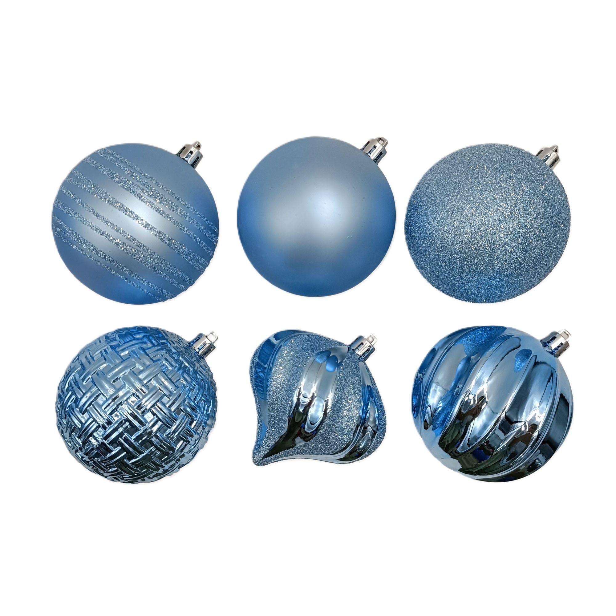 Holiday Living 014-2512-LBL 18 -Pack Blue Standard Indoor Shatterproof Ornament set