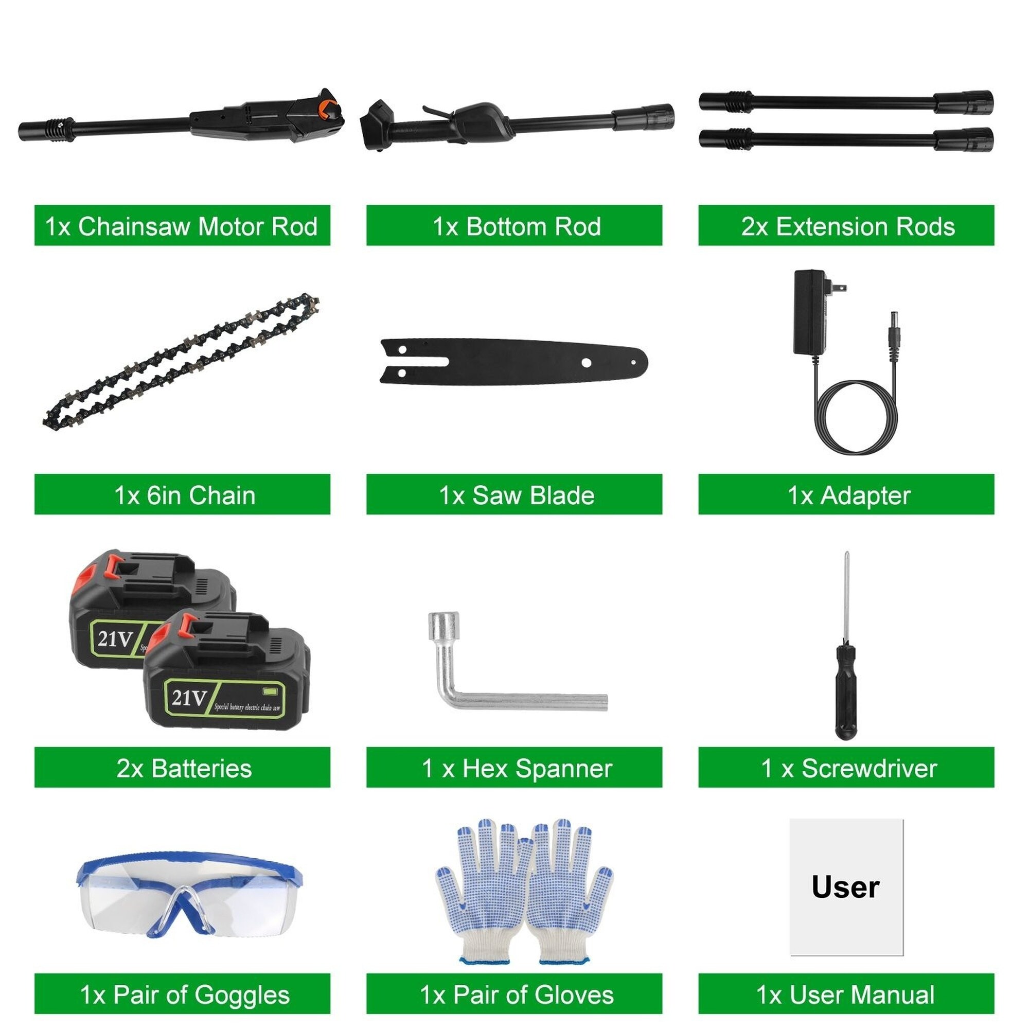Wudkey L4-KP5L7E Cordless-Pole-Saw - View #6