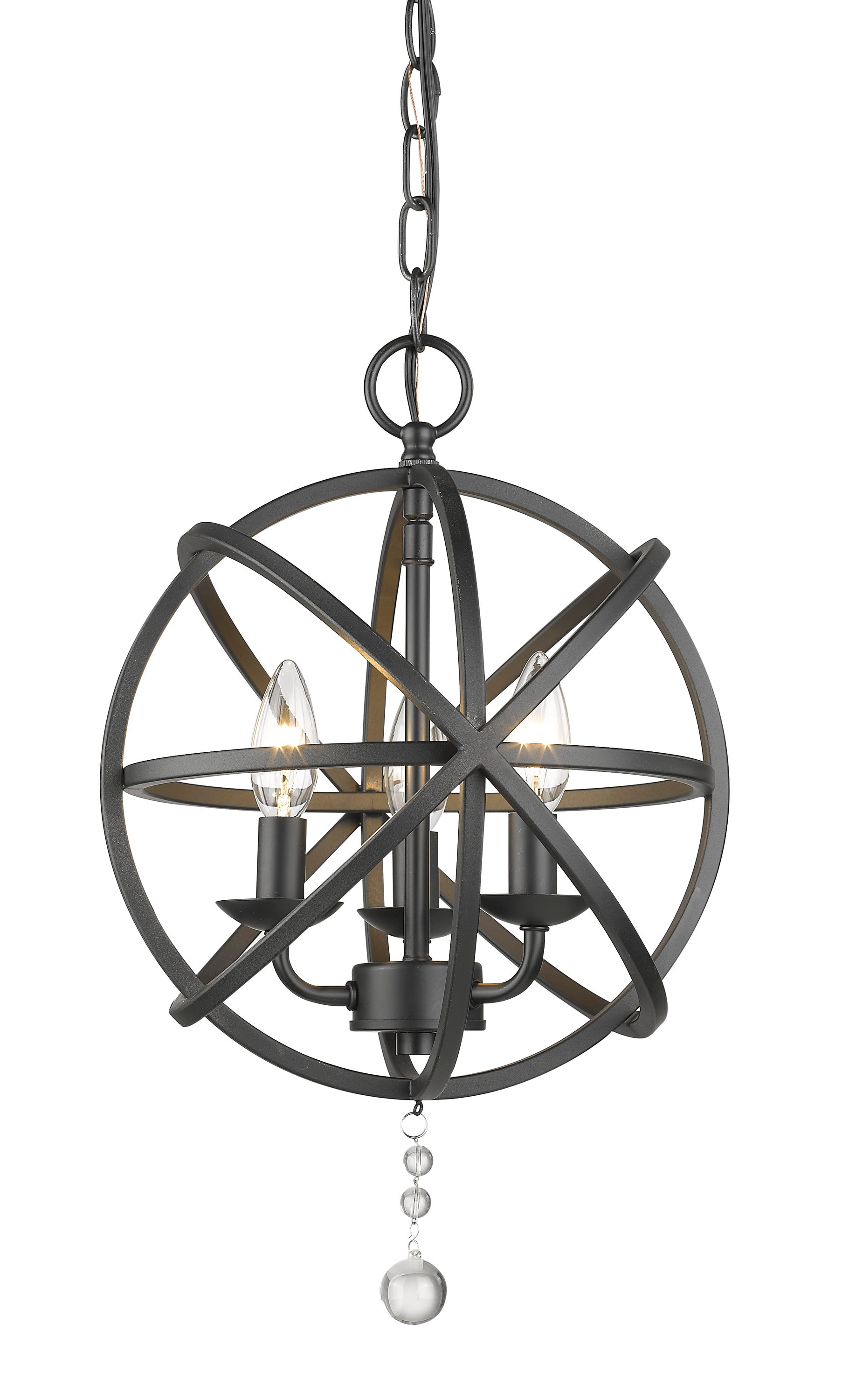 Z-Lite 458-12MB Tull 3 -Light Matte Black Modern/contemporary For Use in Dining Rooms, Foyers, Kitchens, Living Rooms Chandelier