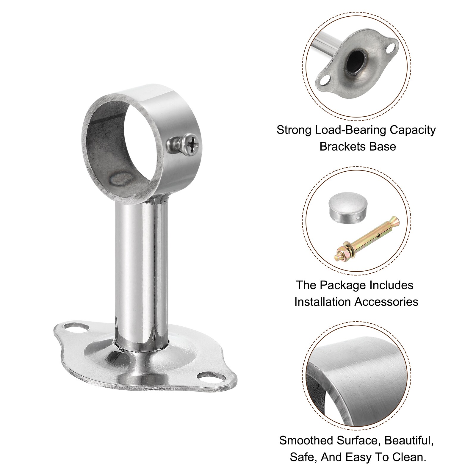 Unique Bargains S25093001UX9970 Curtain-Brackets - View #4