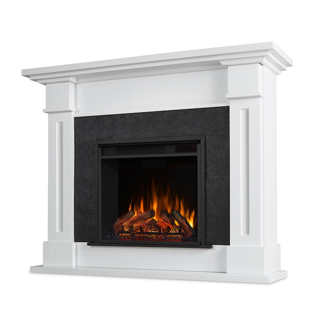 White Fan Forced Electric Fireplace, White Electric Fireplace Bathroom