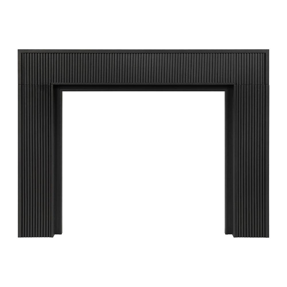 Modern Ember HEWITT-5642-SBL 80-in W x 54-in H x 8-in D Hewitt Sable Oak Modern Fireplace Mantel