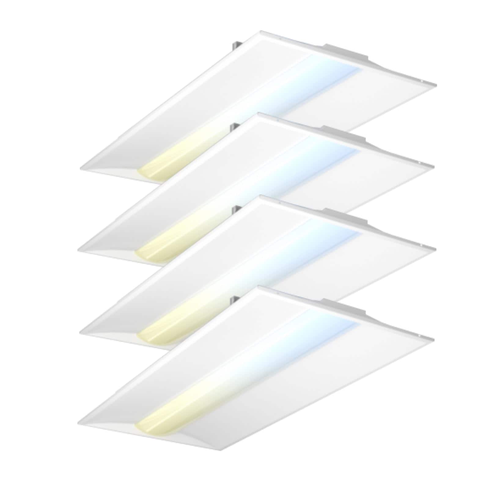 Vrbgify  2x4 FT LED Center Basket Troffer Panel Light Drop Ceiling Fixture 72W 60W 50W 40W 30W 5CCT Color Tunable 3000K to 6500K 0 to 10V