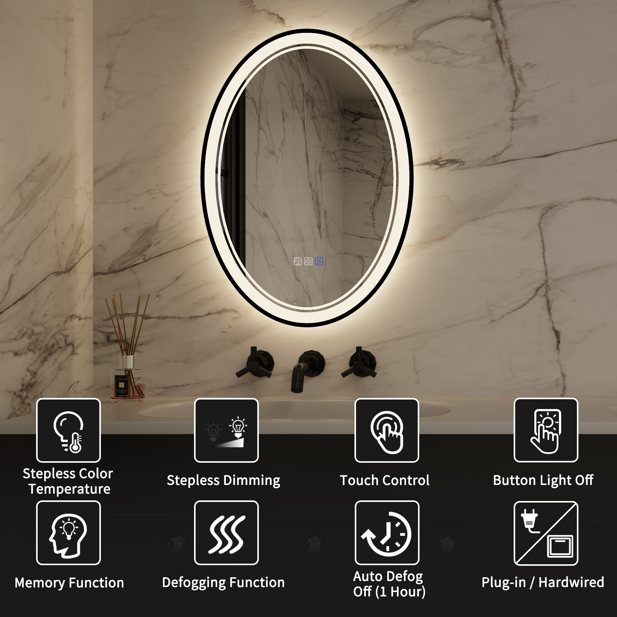 ExBrite FXBM2436FB Framed-Bath-Mirrors - View #3