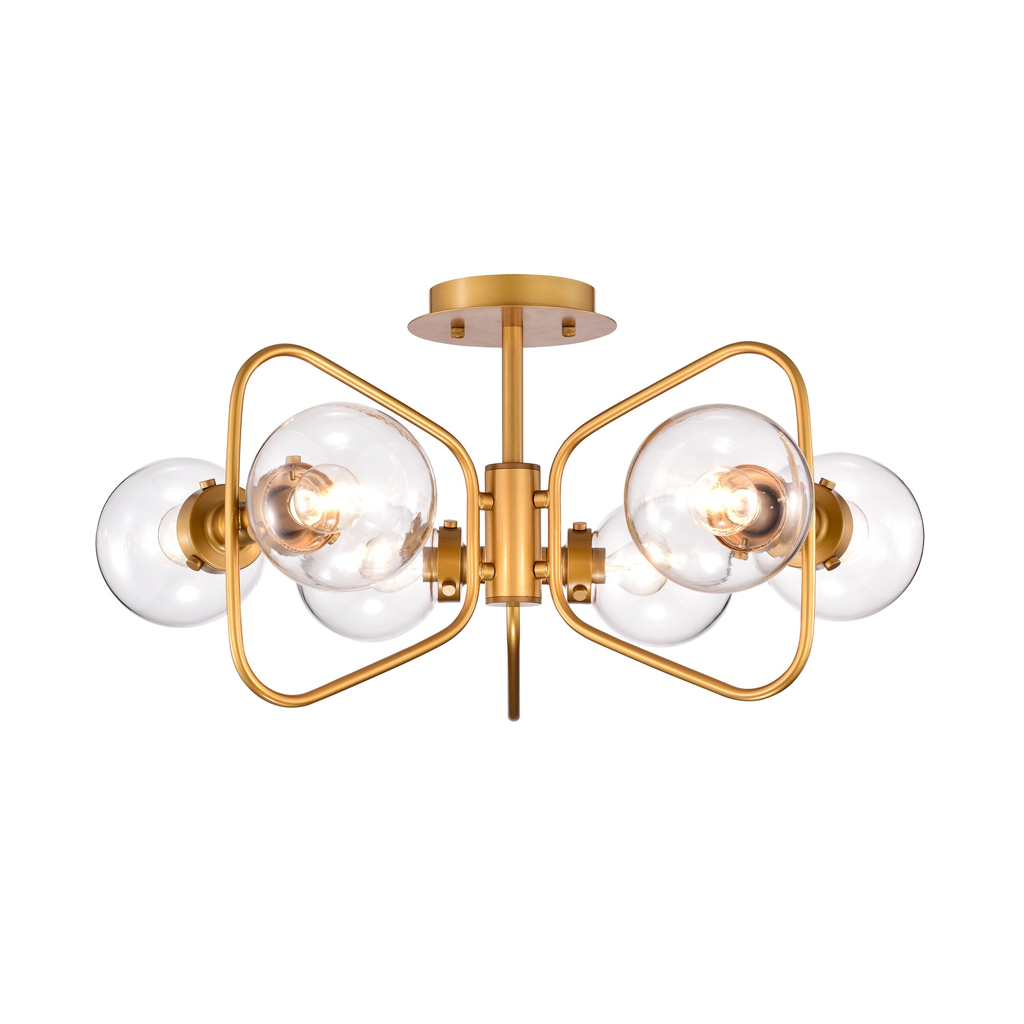 Warehouse of Tiffany MX45/6MG 6 -Light 20-in Matte Gold Semi Flush Mount Light