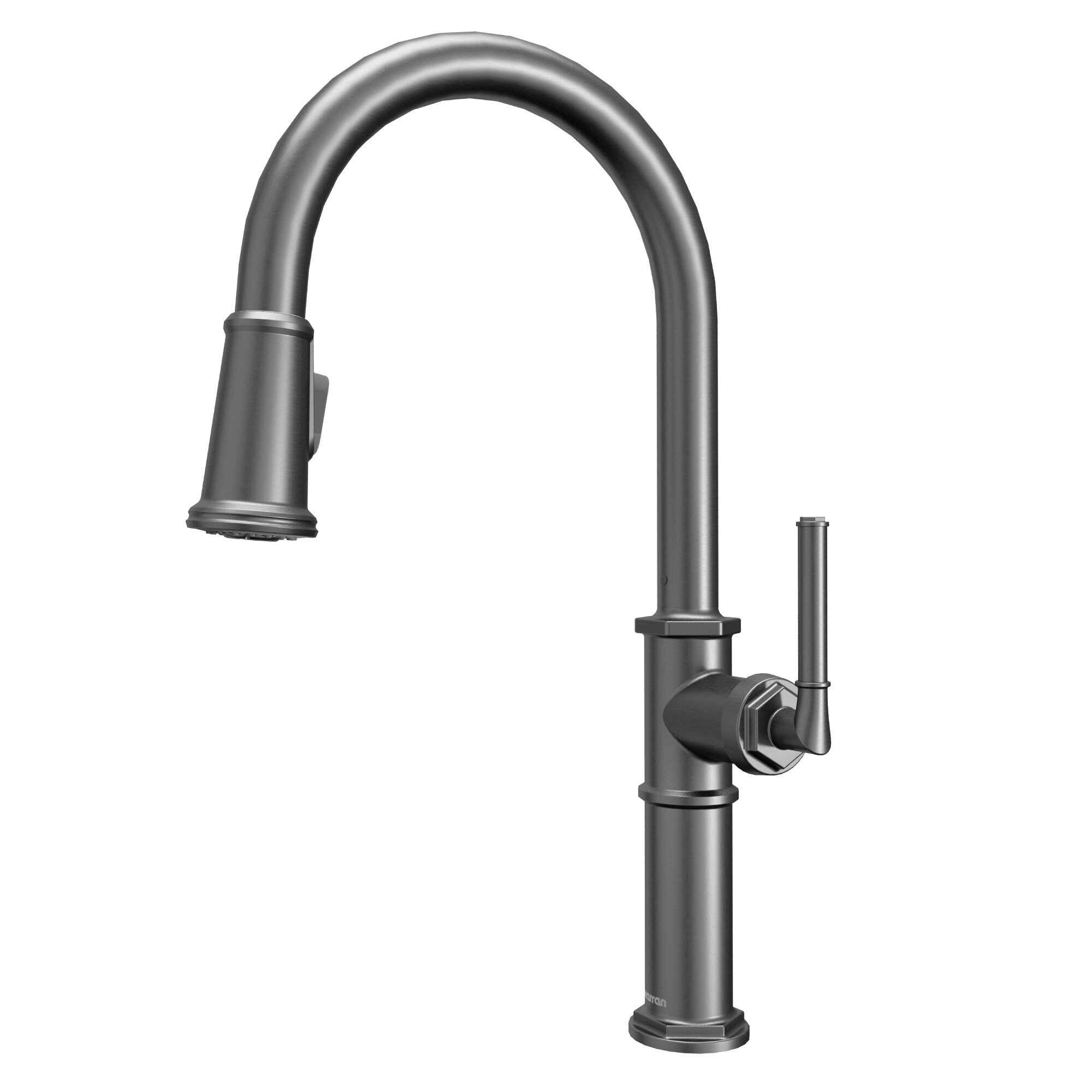 Karran KKF365GG Gunmetal Grey Single Handle Deck-mount Pull-down Kitchen Faucet with Sprayer