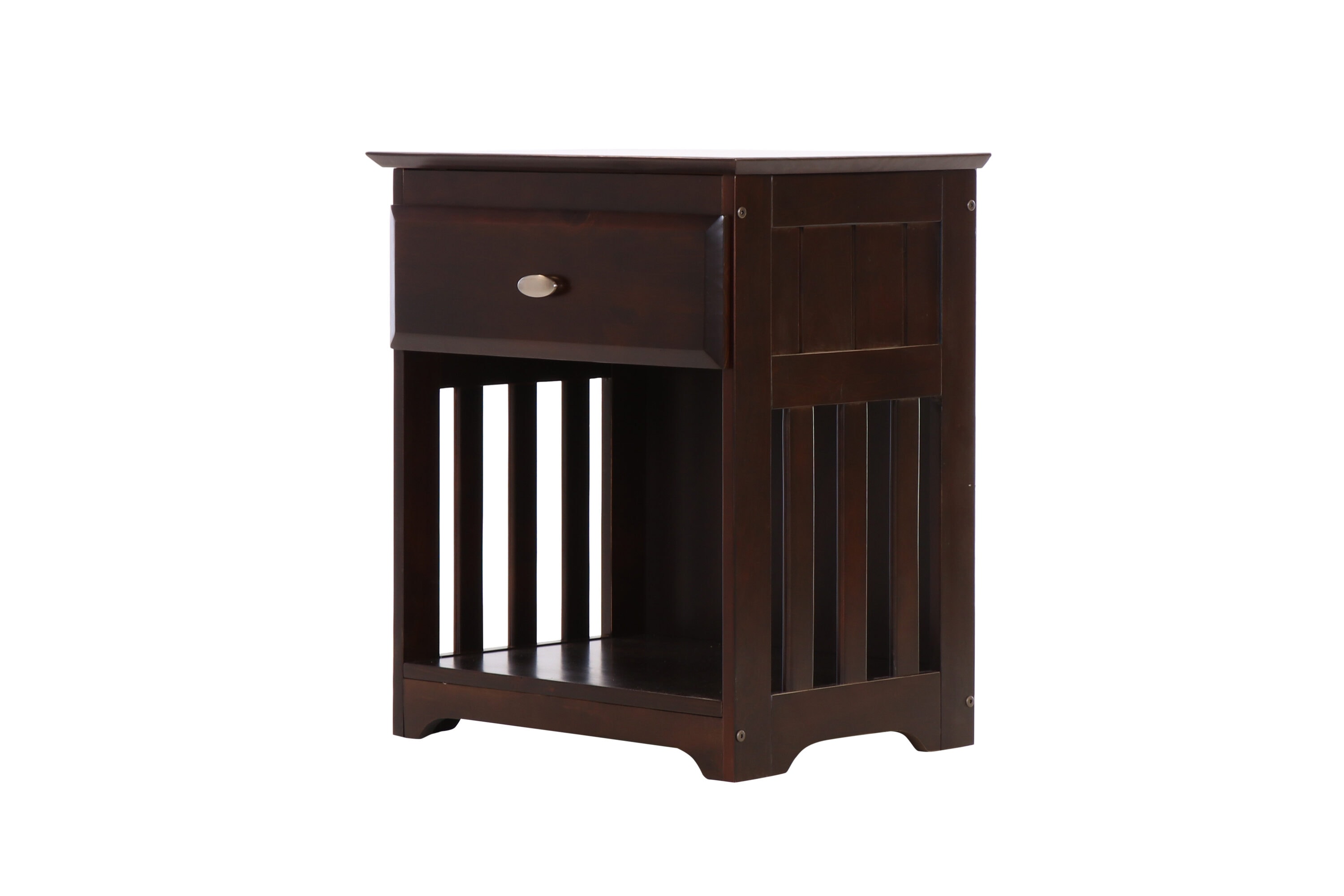 OSHOME 82960KD Warm Espresso Pine Nightstand