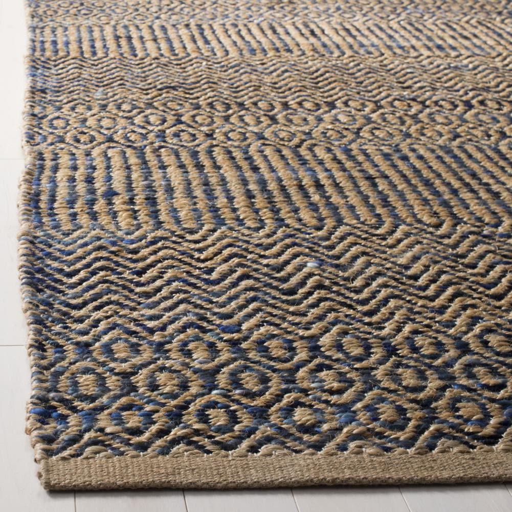 Cape Cod Navy and Natural Handwoven Geometric Area Rug
