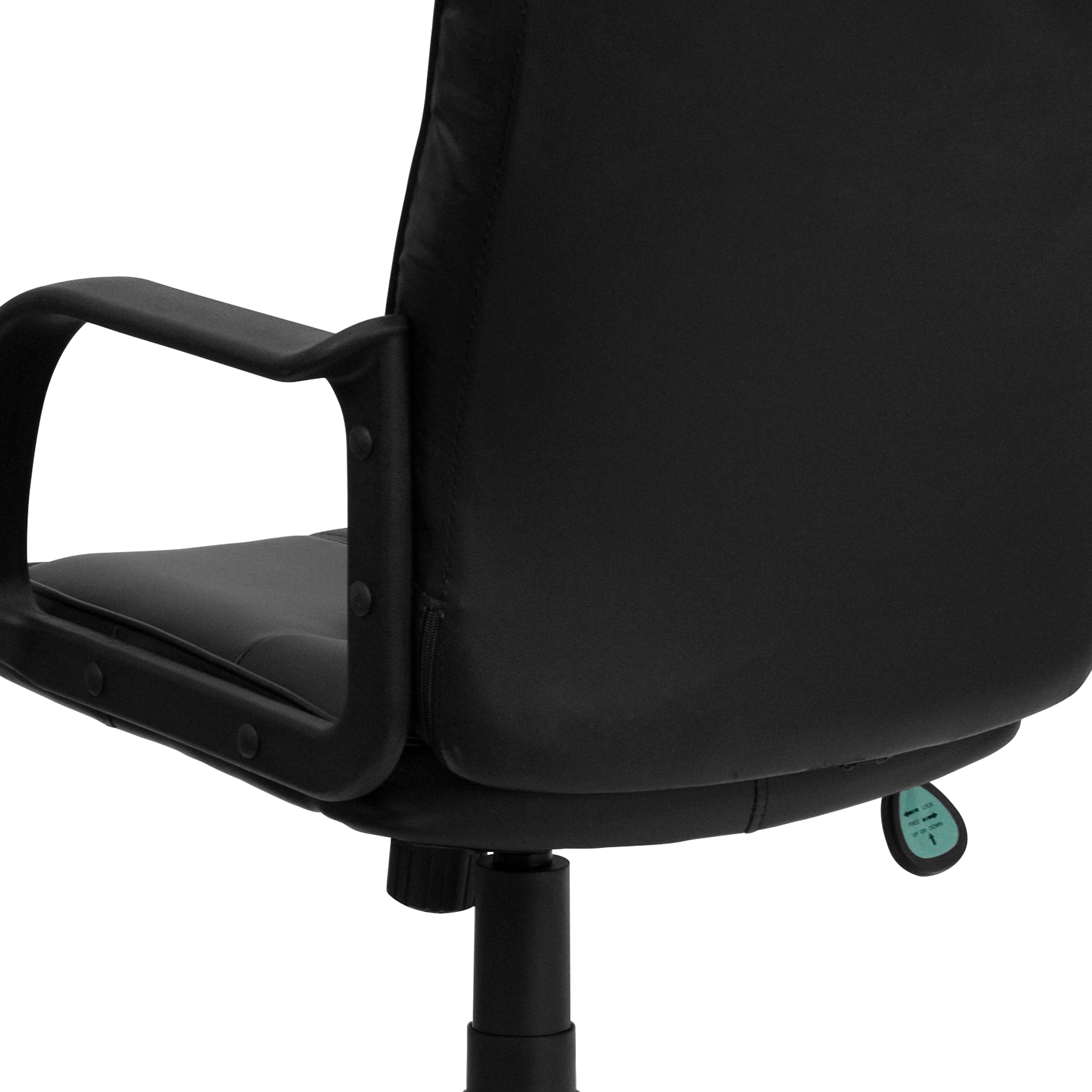 ErgoFlex Black LeatherSoft 360 Swivel Task Chair with Metal Base