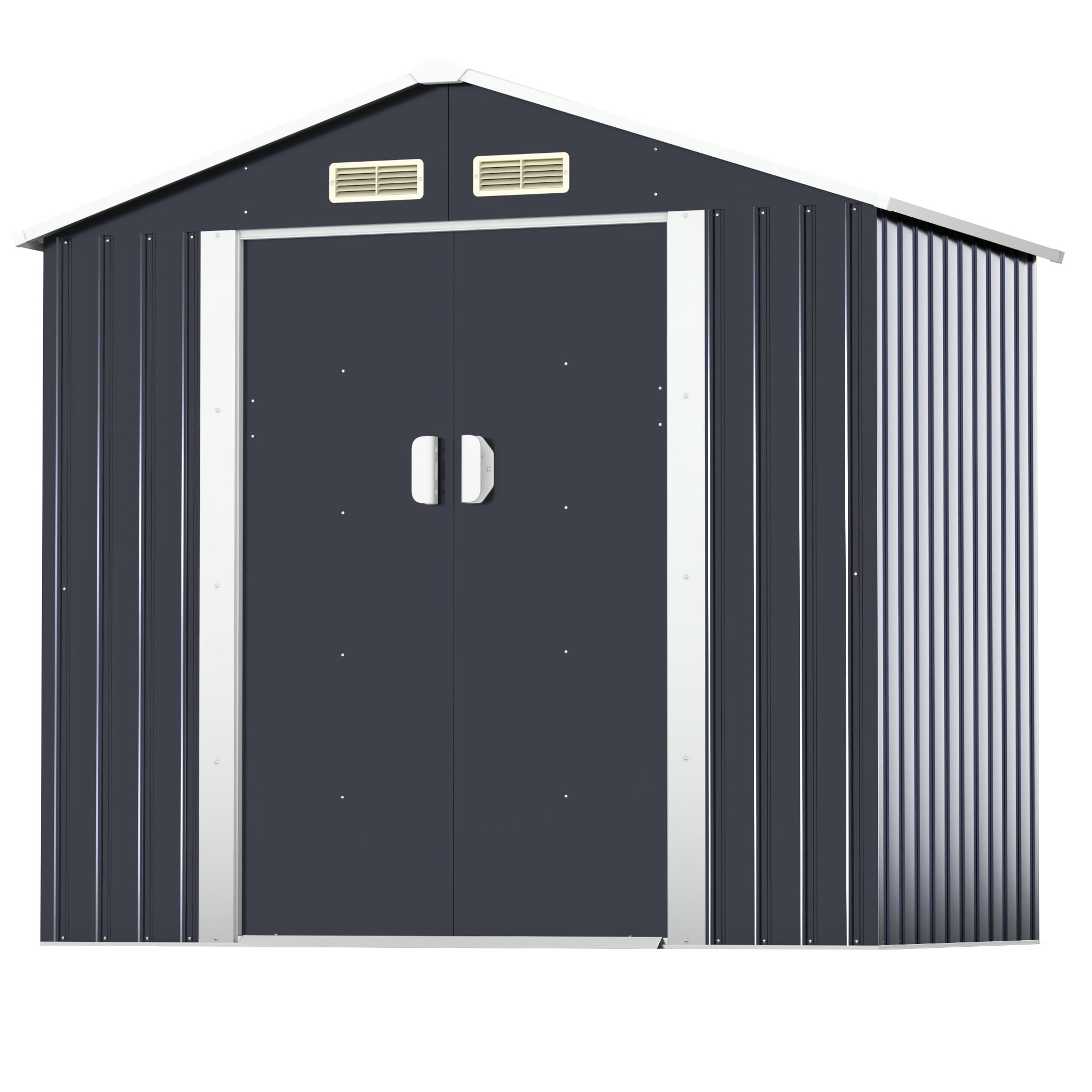 HOGYME 4-ft x 7-ft metal storage shed Galvanized Steel Storage Shed in ...