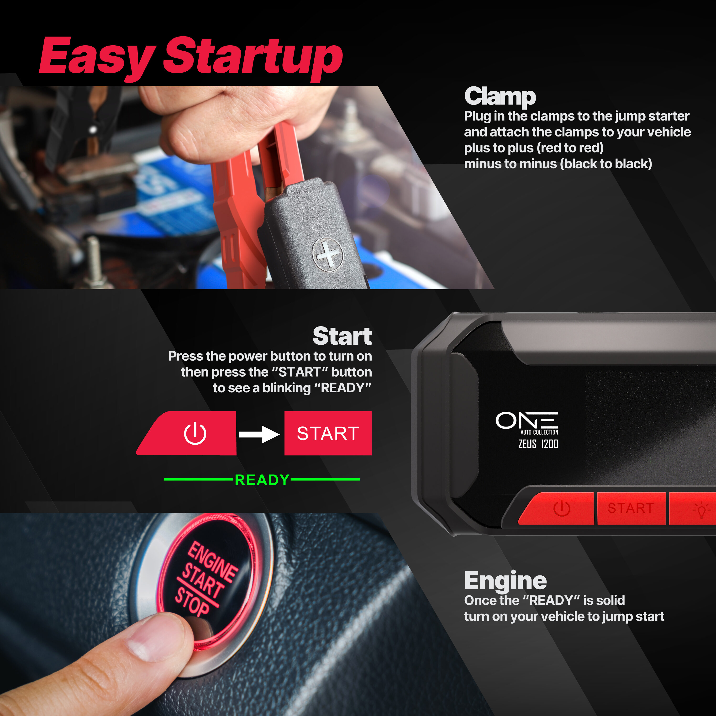 Car Jump Starter, 1200A Peak 12800Mah Portable Car Battery Starter (Up –  AutoMaximizer