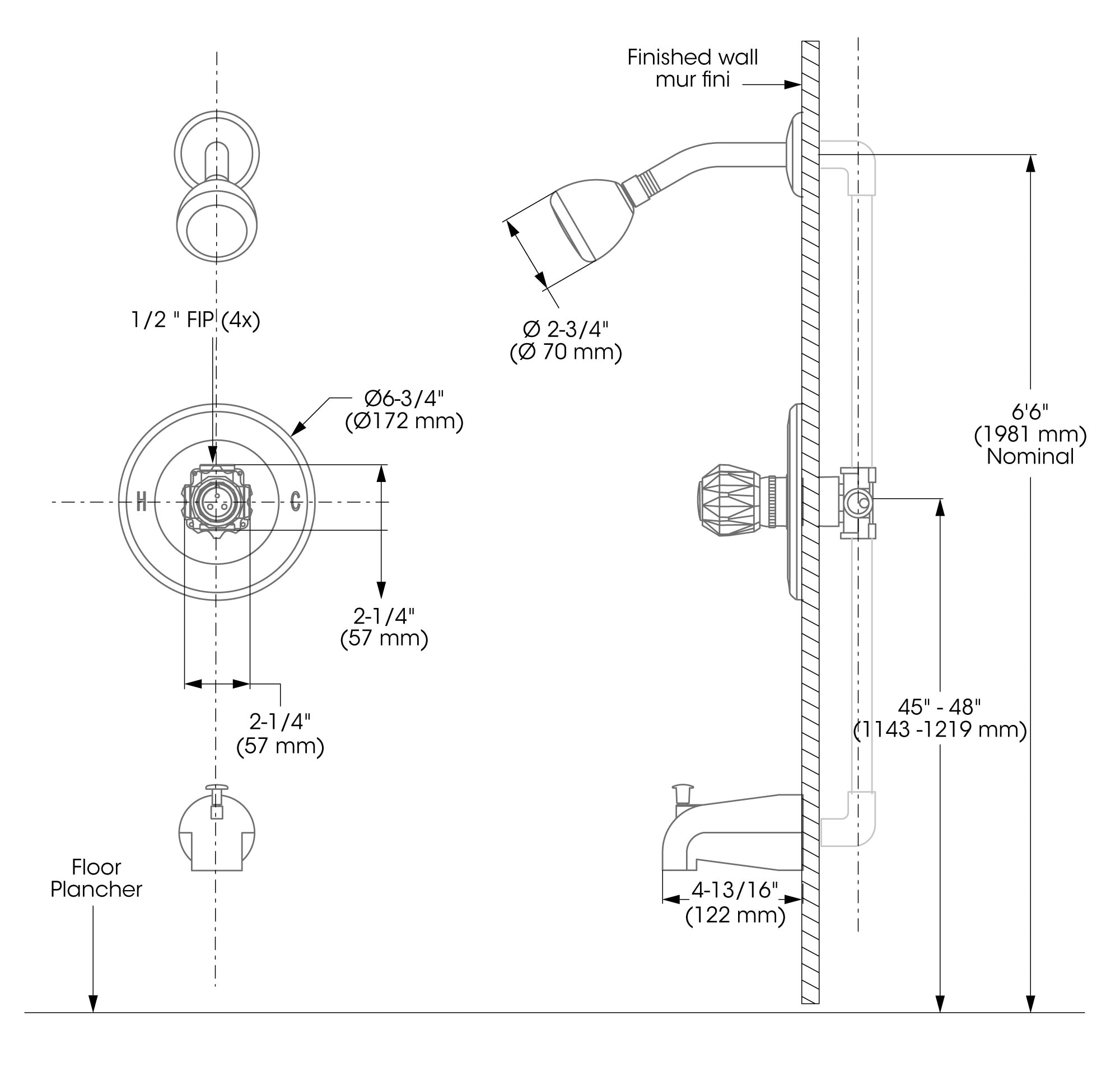 Belanger EBA90BCP Tub-Shower-Faucets - View #3