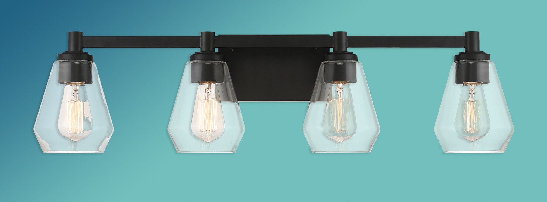 Minka Lavery Clarity 32-in 4 -Light Matte Black Modern/contemporary Vanity light bar