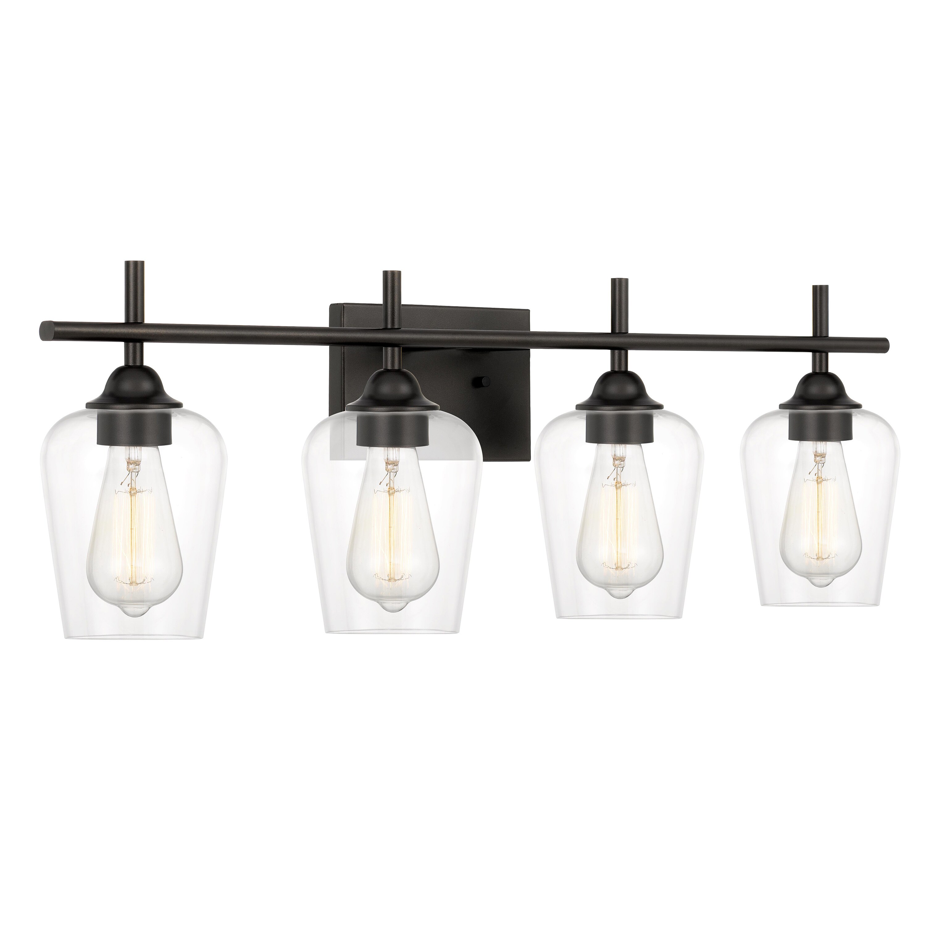 Worldwide Lighting Bacchus 28.75-in 4-Light Graphite Modern ...