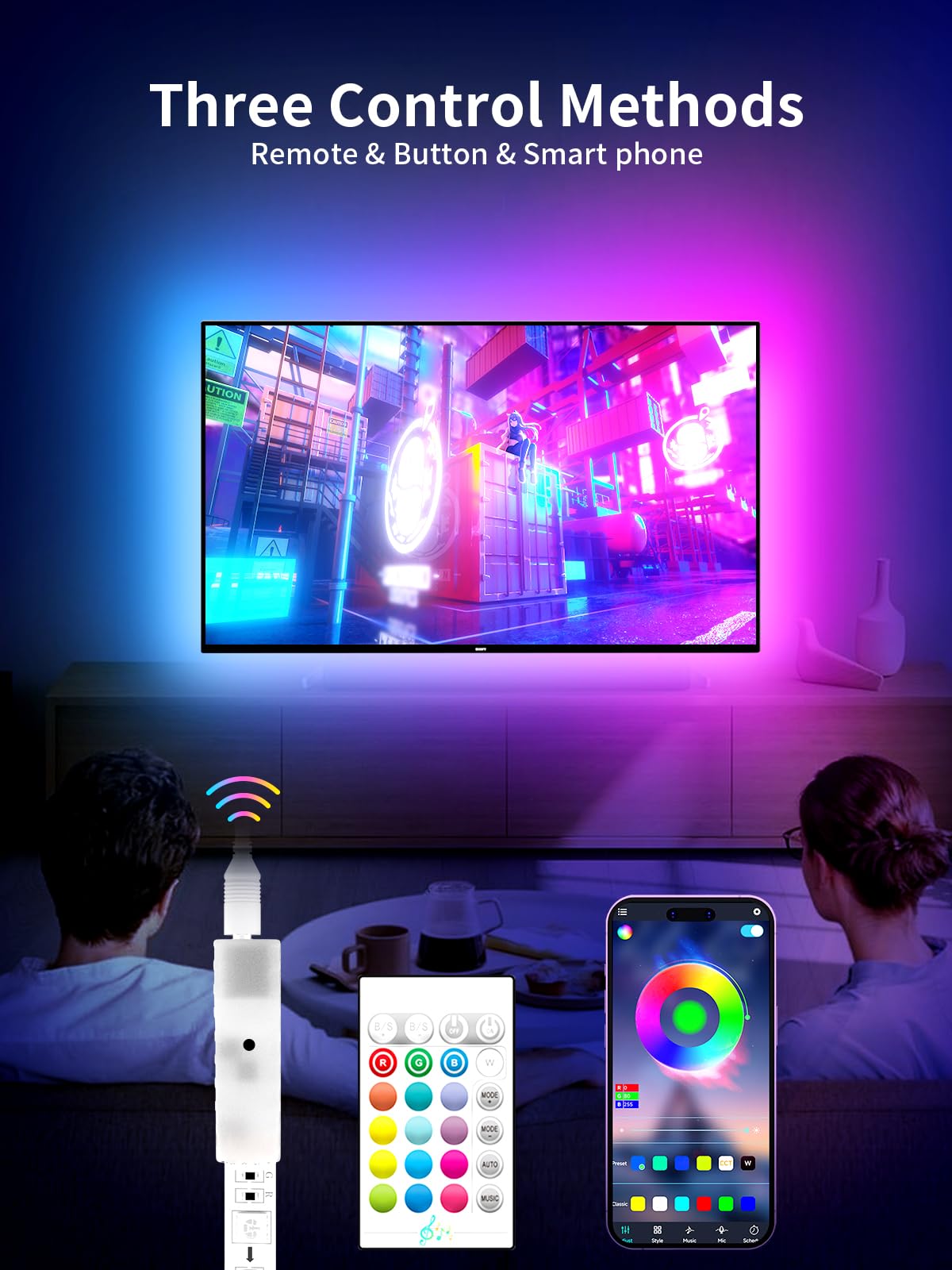 DYRCJ LED Lights for TV 23ft Backlights for 75 to 100in TV RGB ...