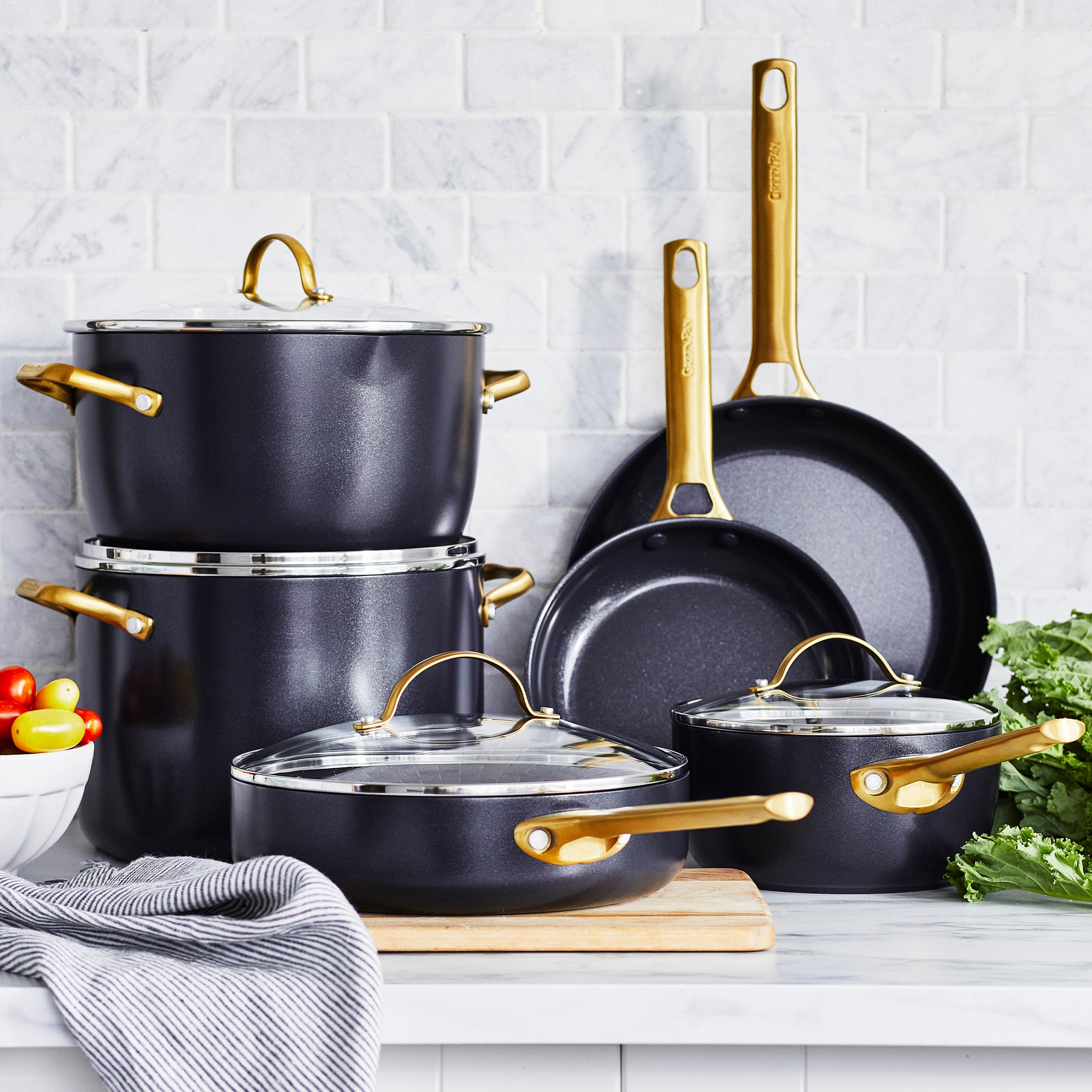 Greenpan 10-Piece Reserve 6-in Ceramic Cookware Set with Lid in