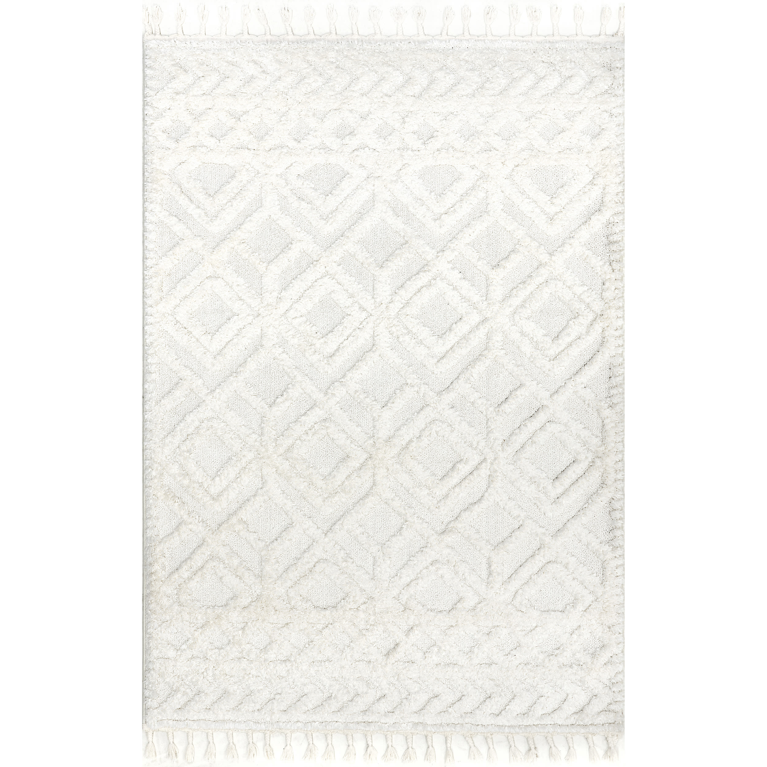 Cream Braided Synthetic Rectangular Area Rug 4' x 6'