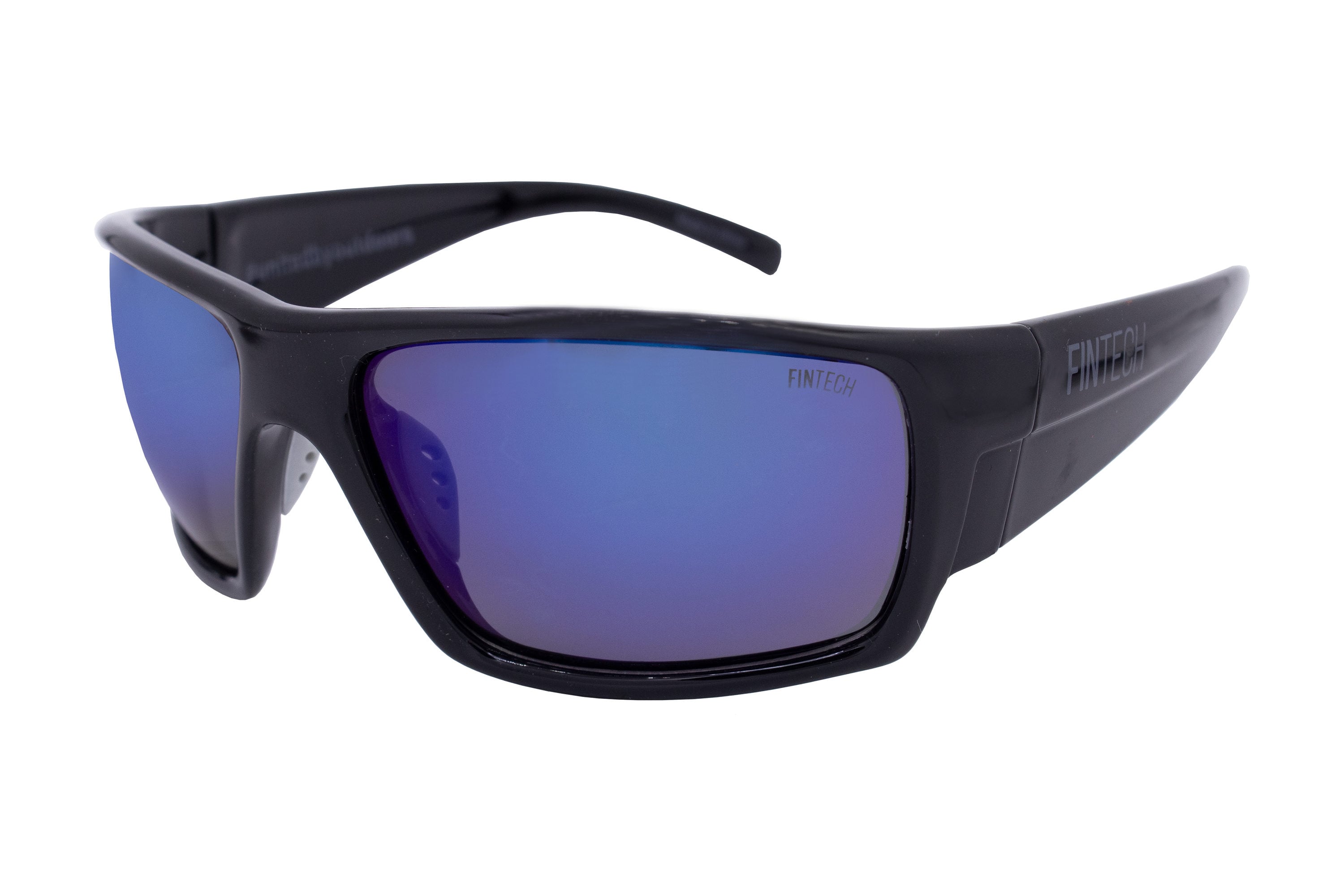 FINTECH Men's Polarized Gloss Black Plastic Sunglasses in the