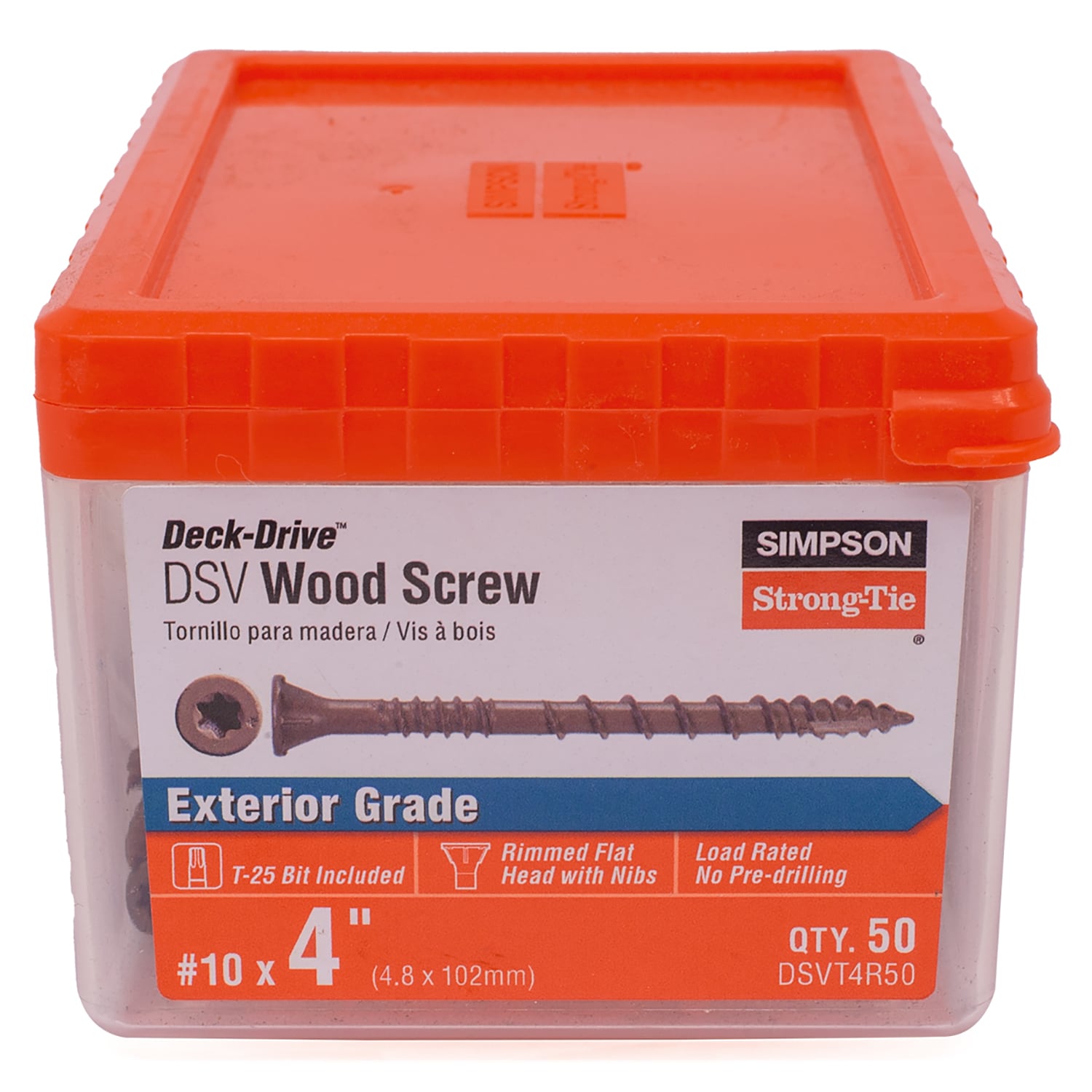 Simpson Strong-Tie #10 x 4-in Wood To Wood Deck Screws (50-Per Box) in the  Deck Screws department at