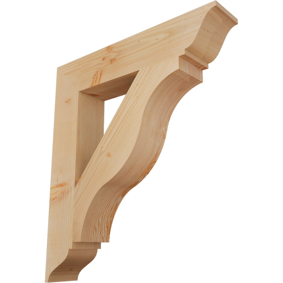 Ekena Millwork BKT06X32X36FST01SDF Funston traditional smooth 5-1/2-in x 32-in x 36-in Douglas fir Brown Wood Standard bracket