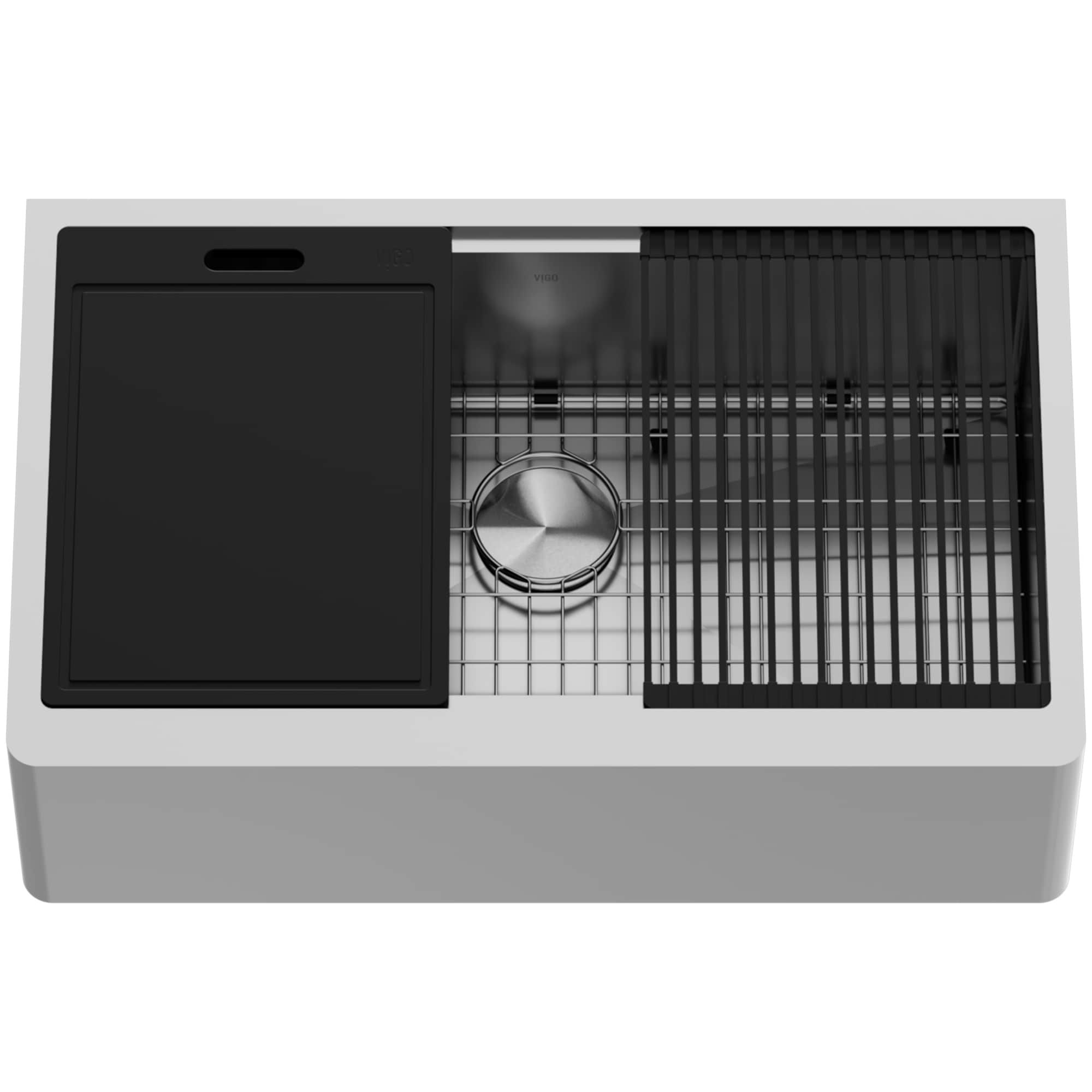 VIGO VGS3320FA Oxford Undermount 33-in x 21-in Stainless steel Single bowl 16 -Gauge Workstation Kitchen Sink