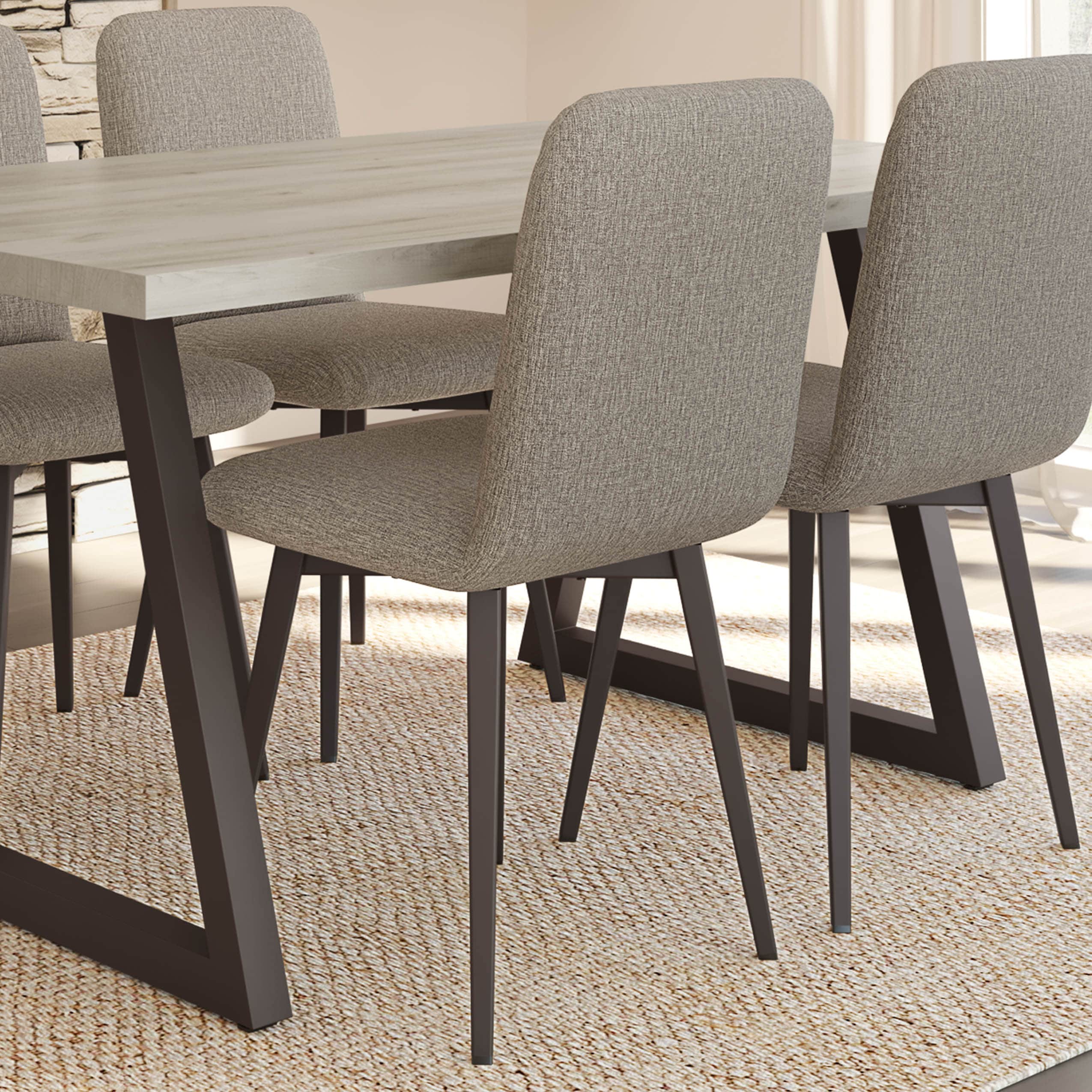 Beige and Brown Upholstered Metal Side Chair
