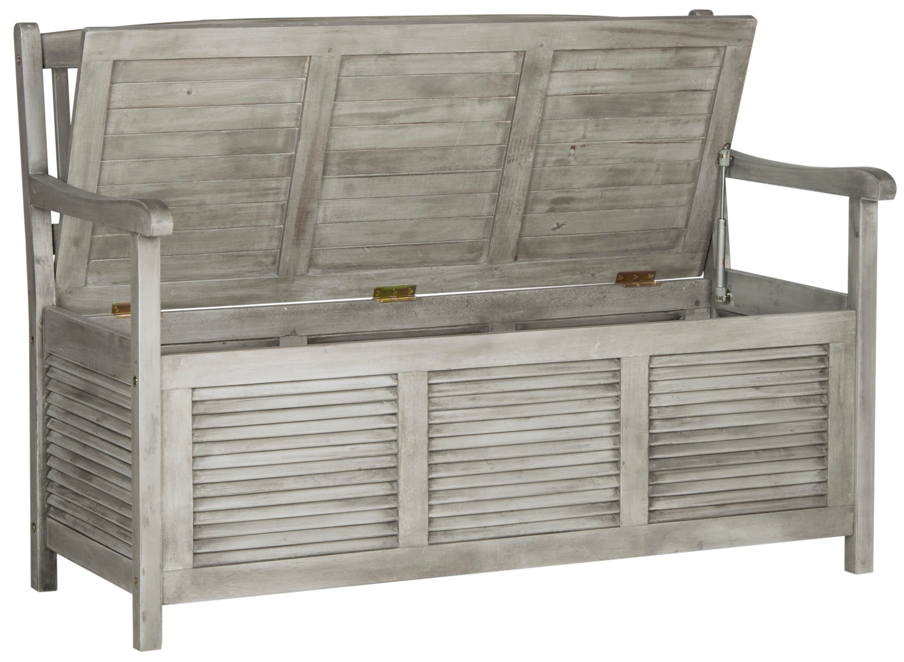 Transitional Gray Acacia Wood Storage Bench - 50"