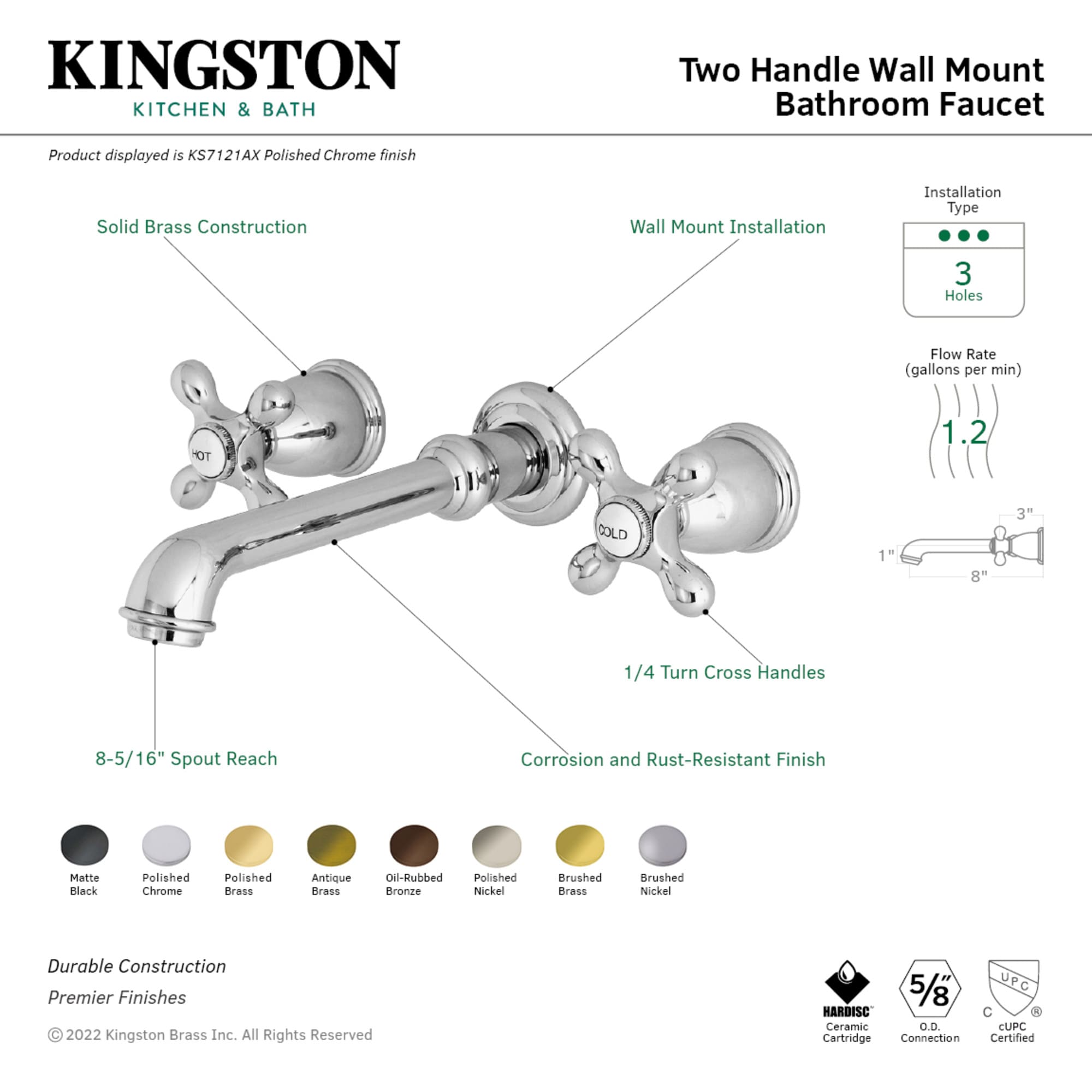 Kingston Brass WLKS7126AX Lavatory-Faucets - View #3
