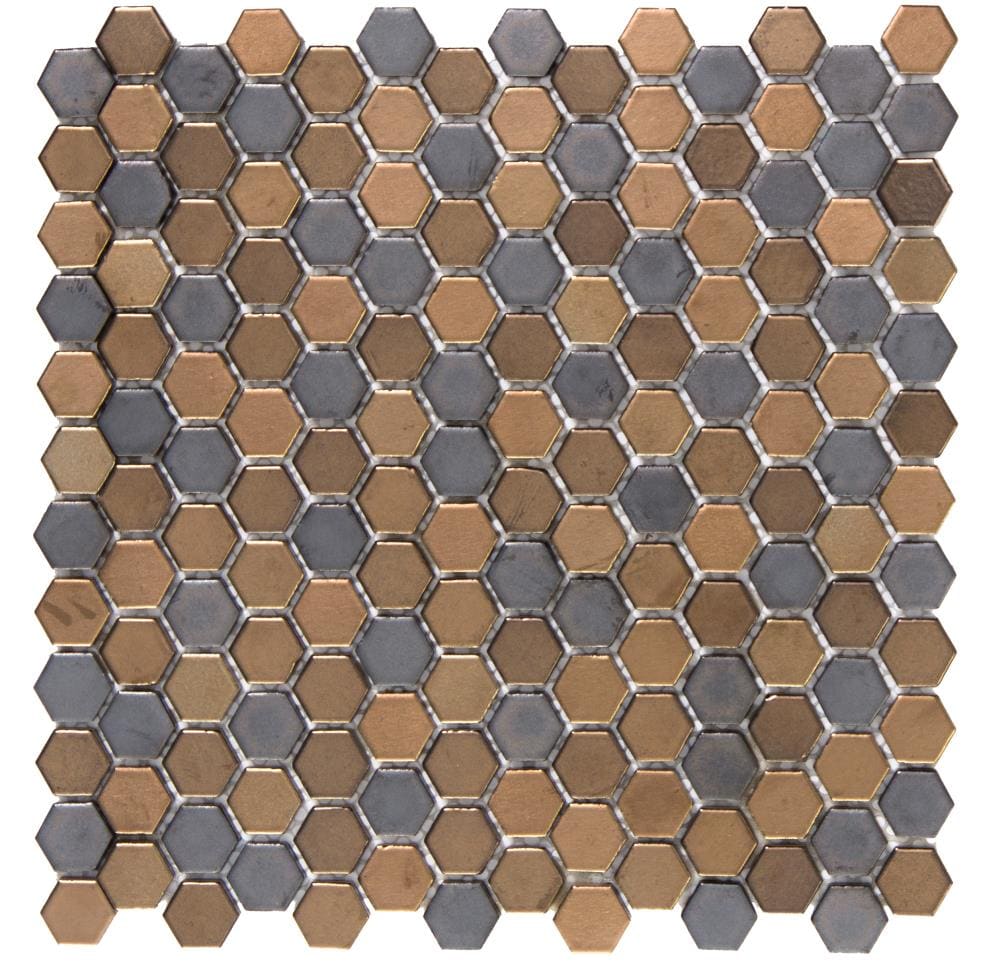 Emser W85CON8ME1212MOP Confetti 11-Pack Metal Porcelain Border Tile (Common: 12-in x 12-in; Actual: 11.81-in x 11.81-in)