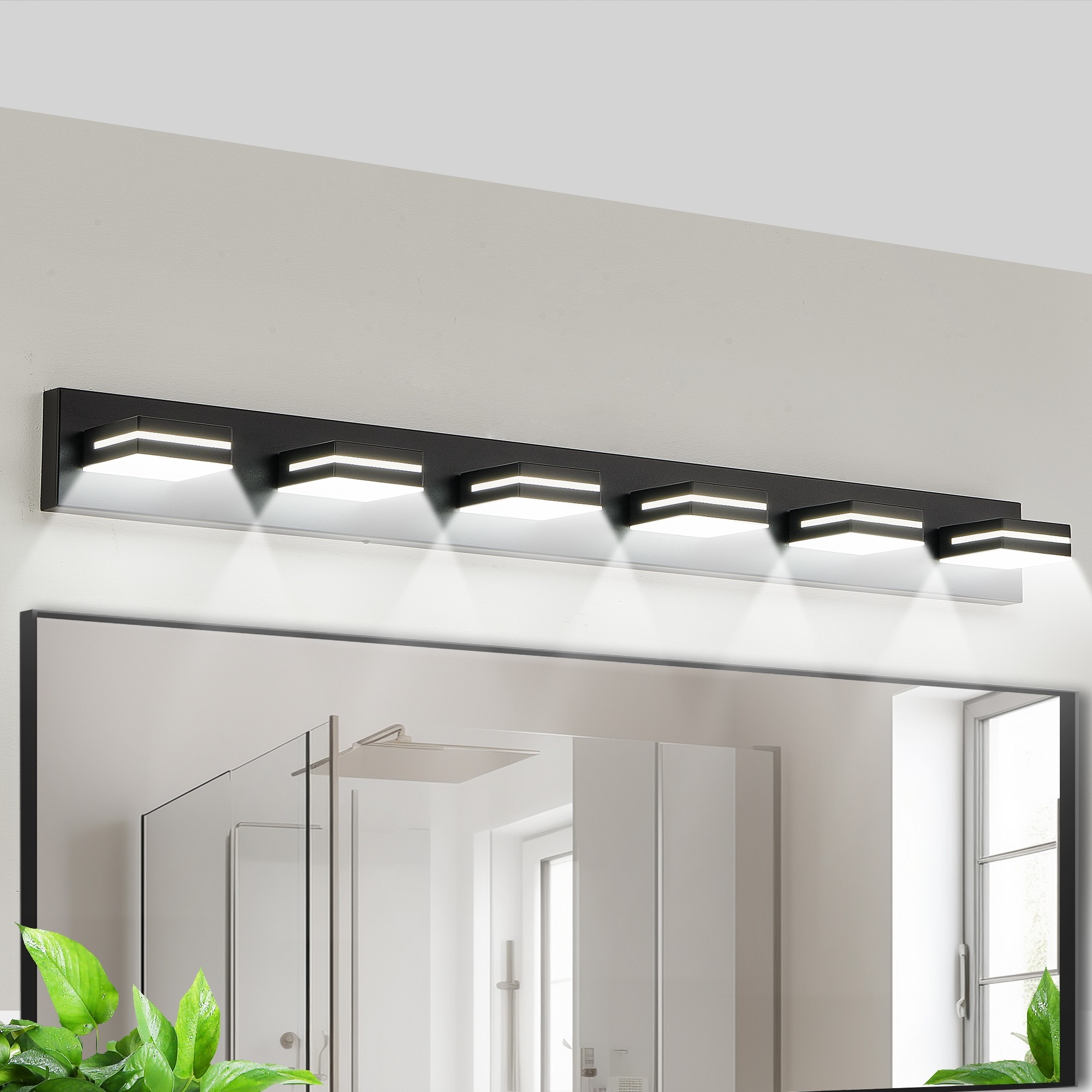 ToolCat BZ-3-6-SN 47.2-in 6 -Light Black Integrated LED Modern/contemporary Vanity light