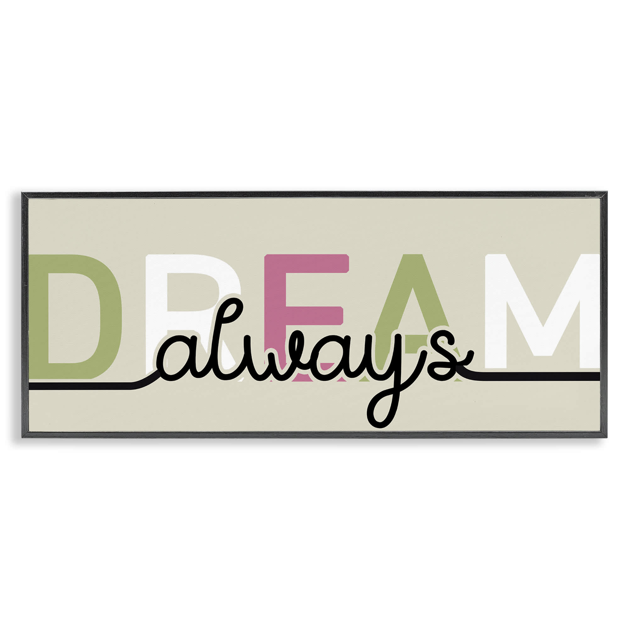 Stupell Industries BS-425-FR-10X24 Muted Dream Always Black Framed Giclee Art By Kim Allen 24 x 10