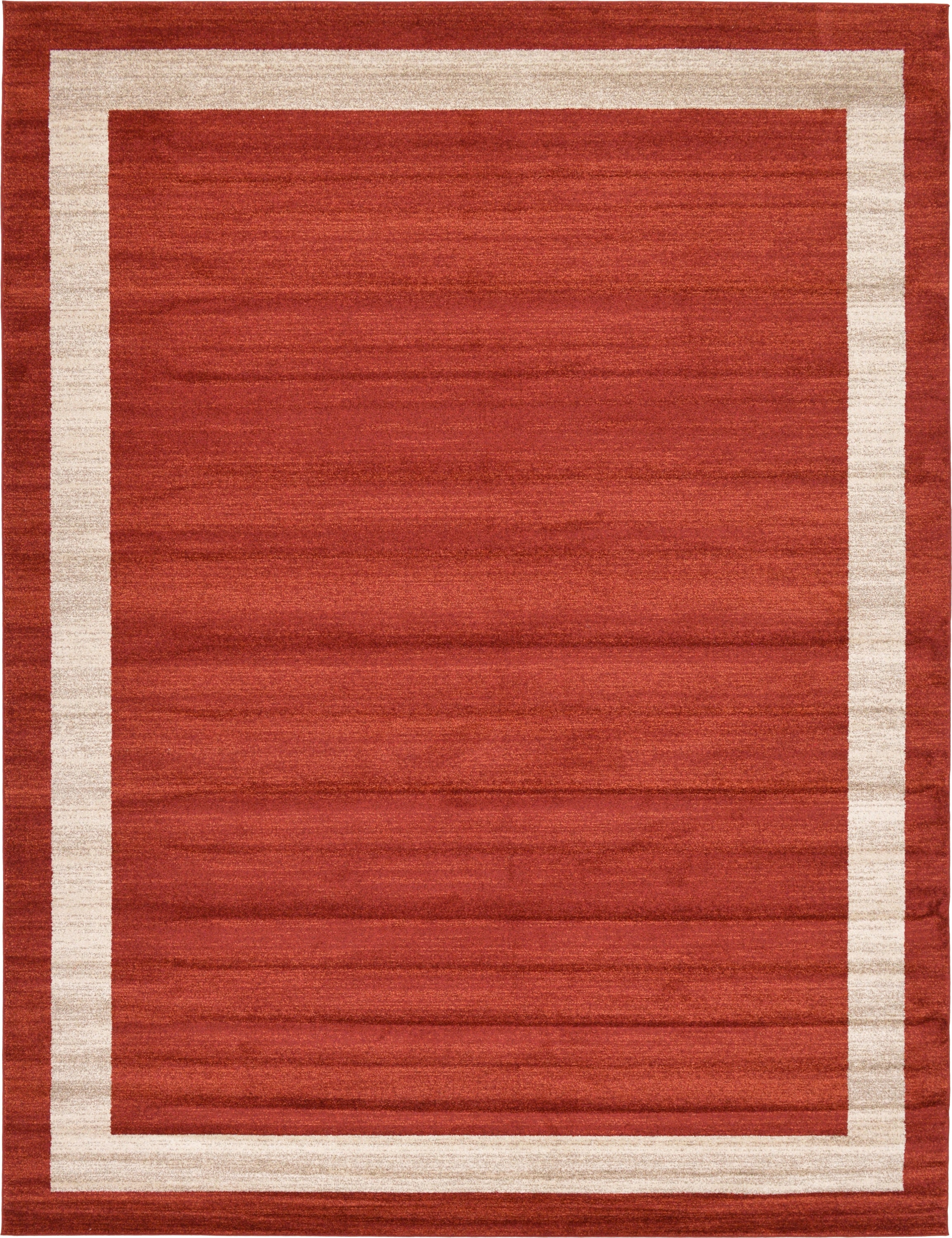 Unique Loom 3127296 Maria Del Mar 10 x 13 (ft) Loomed Polypropylene Terracotta/Ivory Rectangular Indoor Border Industrial Area rug