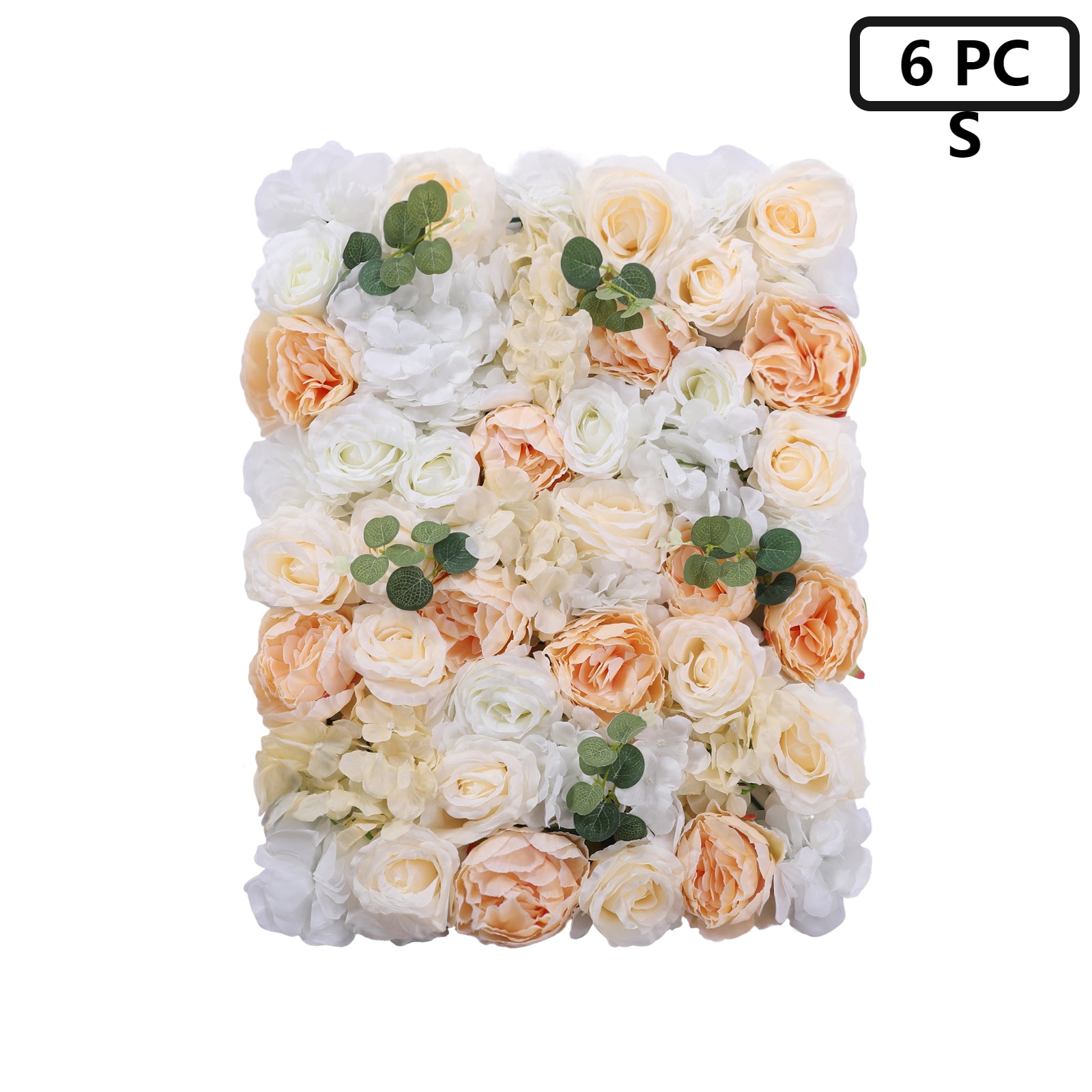 CNCEST HG-ZJ3474-125 23.6-Inches W x 15.7-Inches H 6 PCS Champagne-White Flower Panels For Wedding Rose Garden Trellis