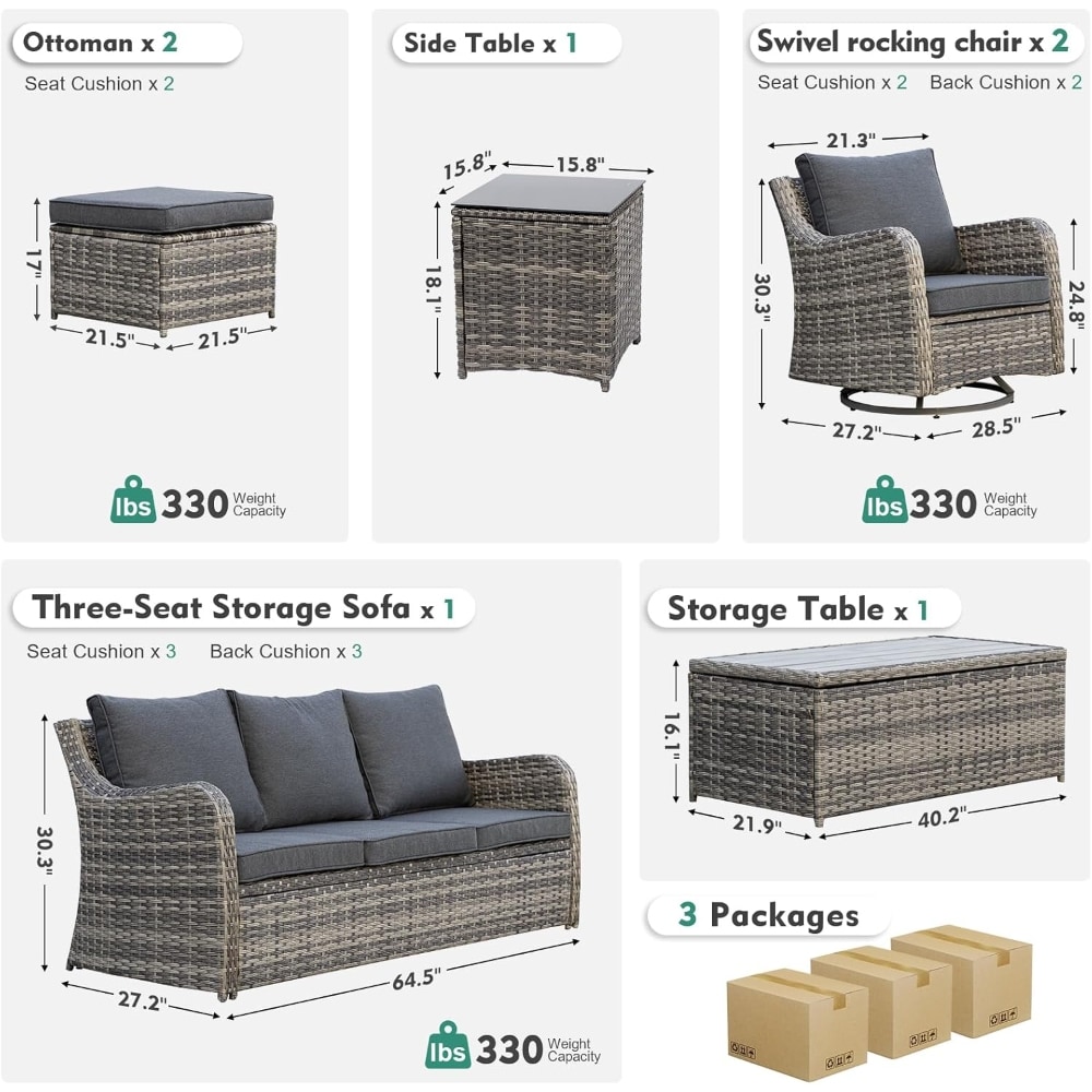 LAUSAINT HOME BSEPCA1YK13GY3 Patio-Conversation-Sets - View #7