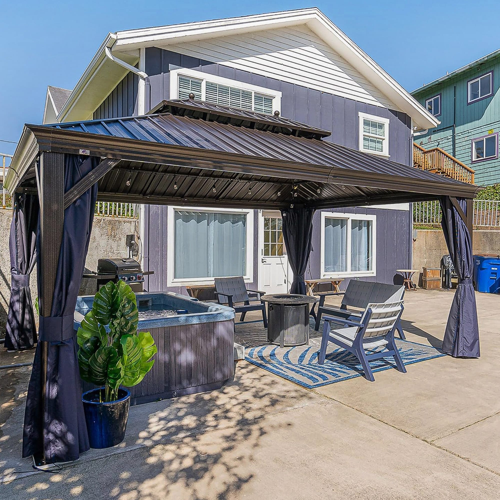 PURPLE LEAF LSMHS1216NB-H Wood-Resin-Gazebos - View #3