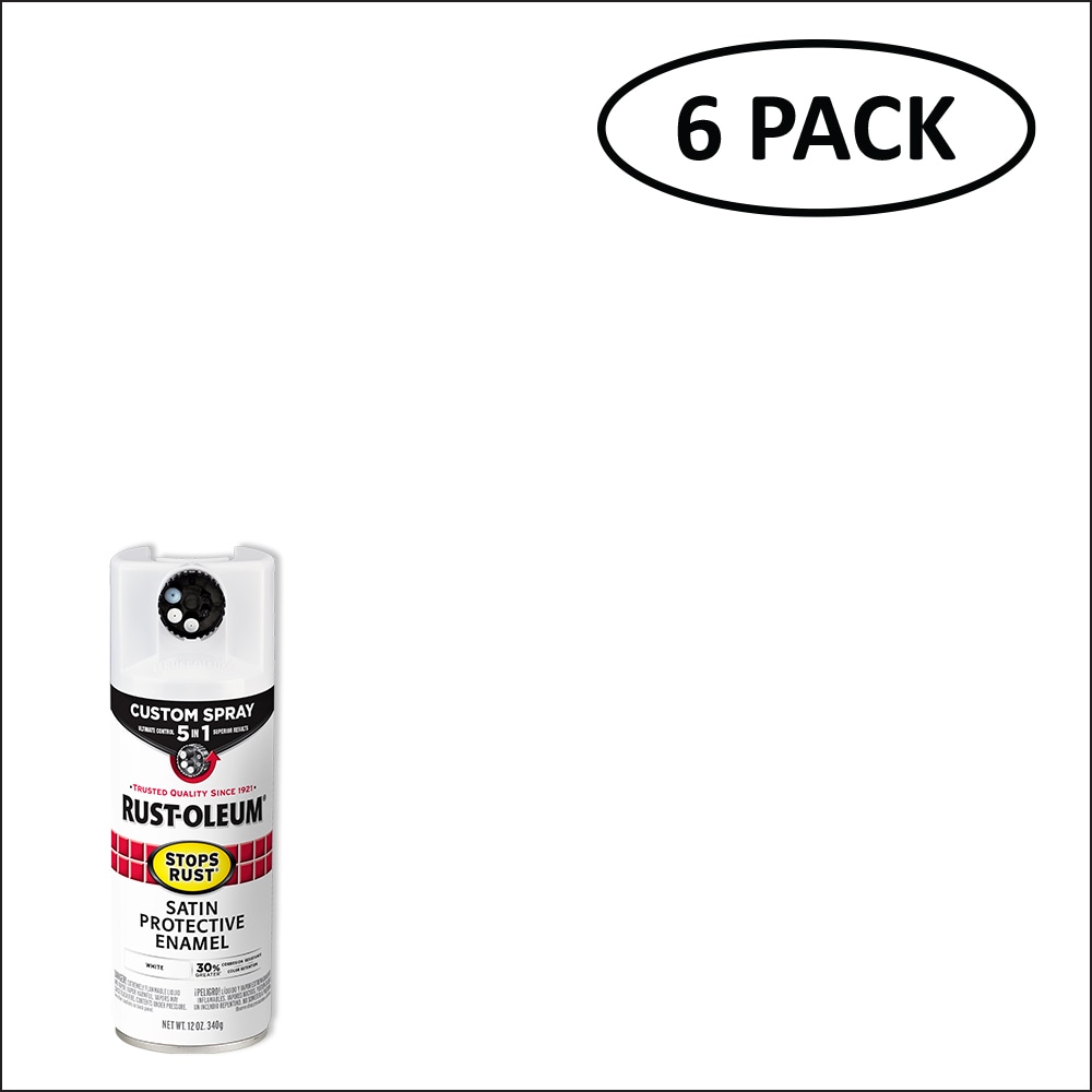 Rust-Oleum Stops Rust 5-in-1 6 -Pack Satin White Spray paint ( NET WT. 12-oz )