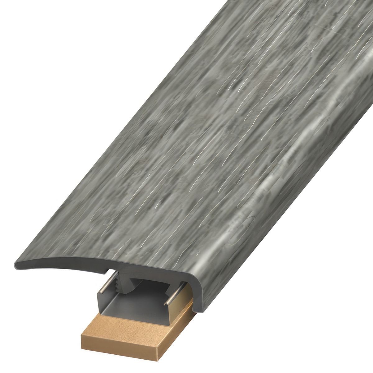Versatrim SCAP-121142 DecoCore Lucida-DecoCore-Charred Oak 0.3125-in T x 1.375-in W x 94-in L PVC End cap