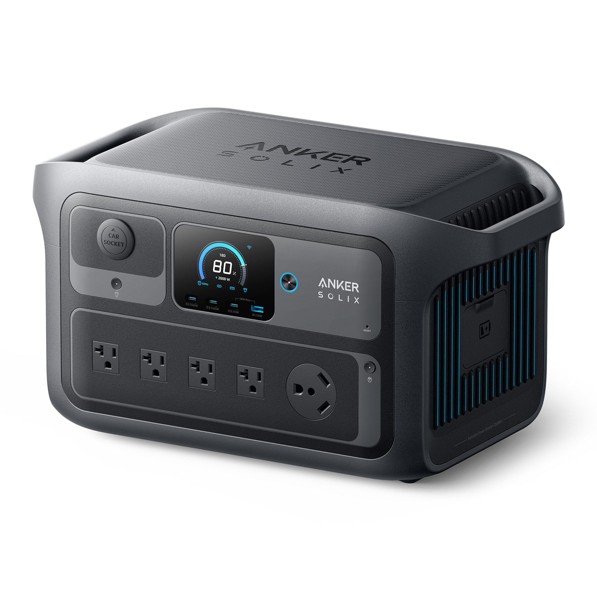 Anker SOLIX C2000X Gen 2(2,048Wh) 2400 -Watts Portable Power Station (Battery Included and Charger Not Included)