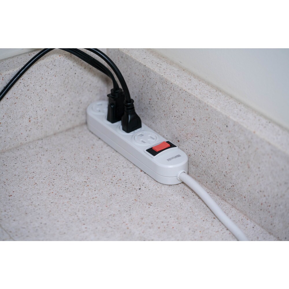 Woods 41379 4-Outlet L-Shaped Surge Protector With 2 USB Ports at